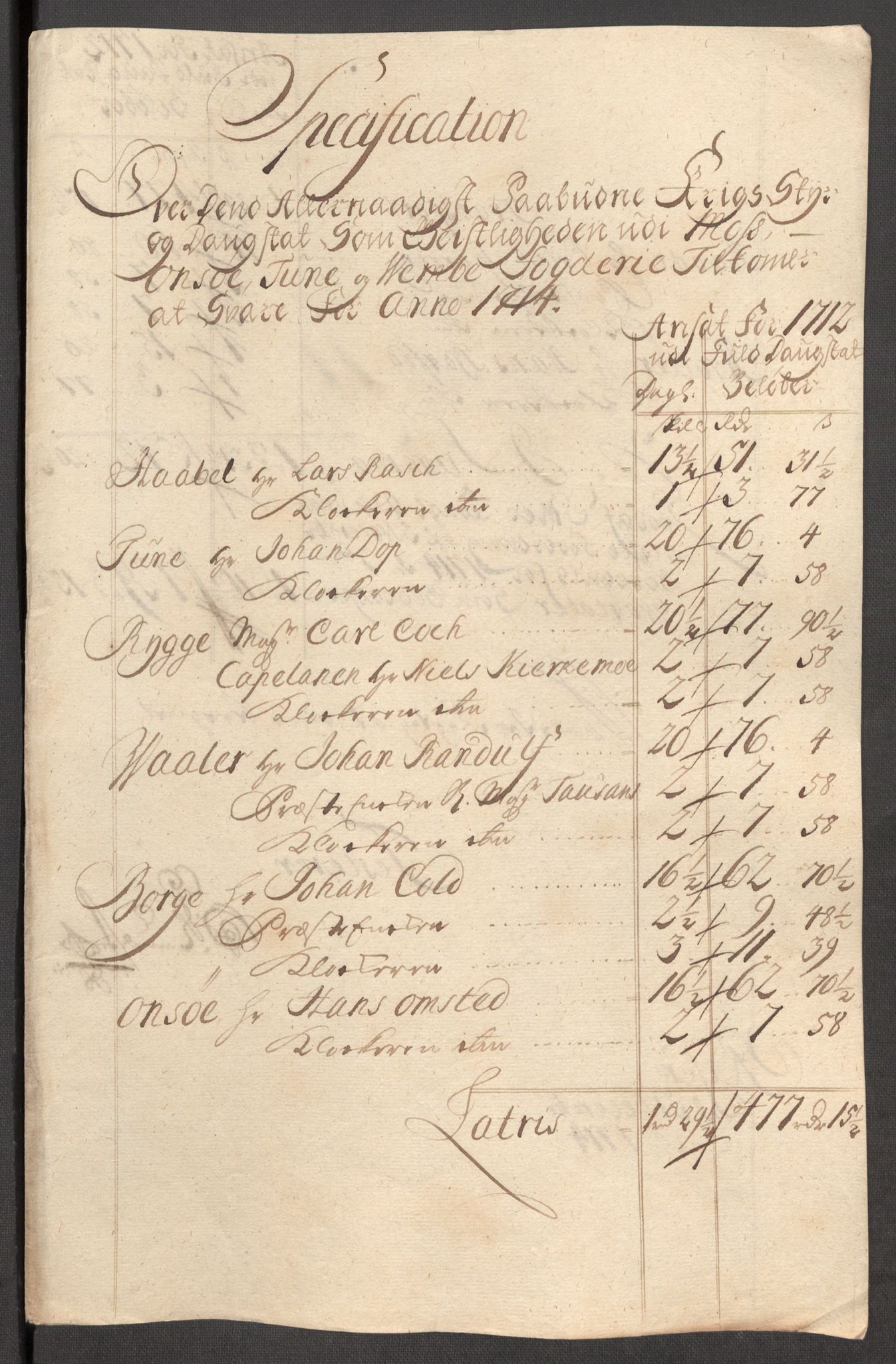 Rentekammeret inntil 1814, Reviderte regnskaper, Fogderegnskap, RA/EA-4092/R04/L0138: Fogderegnskap Moss, Onsøy, Tune, Veme og Åbygge, 1713-1714, s. 388