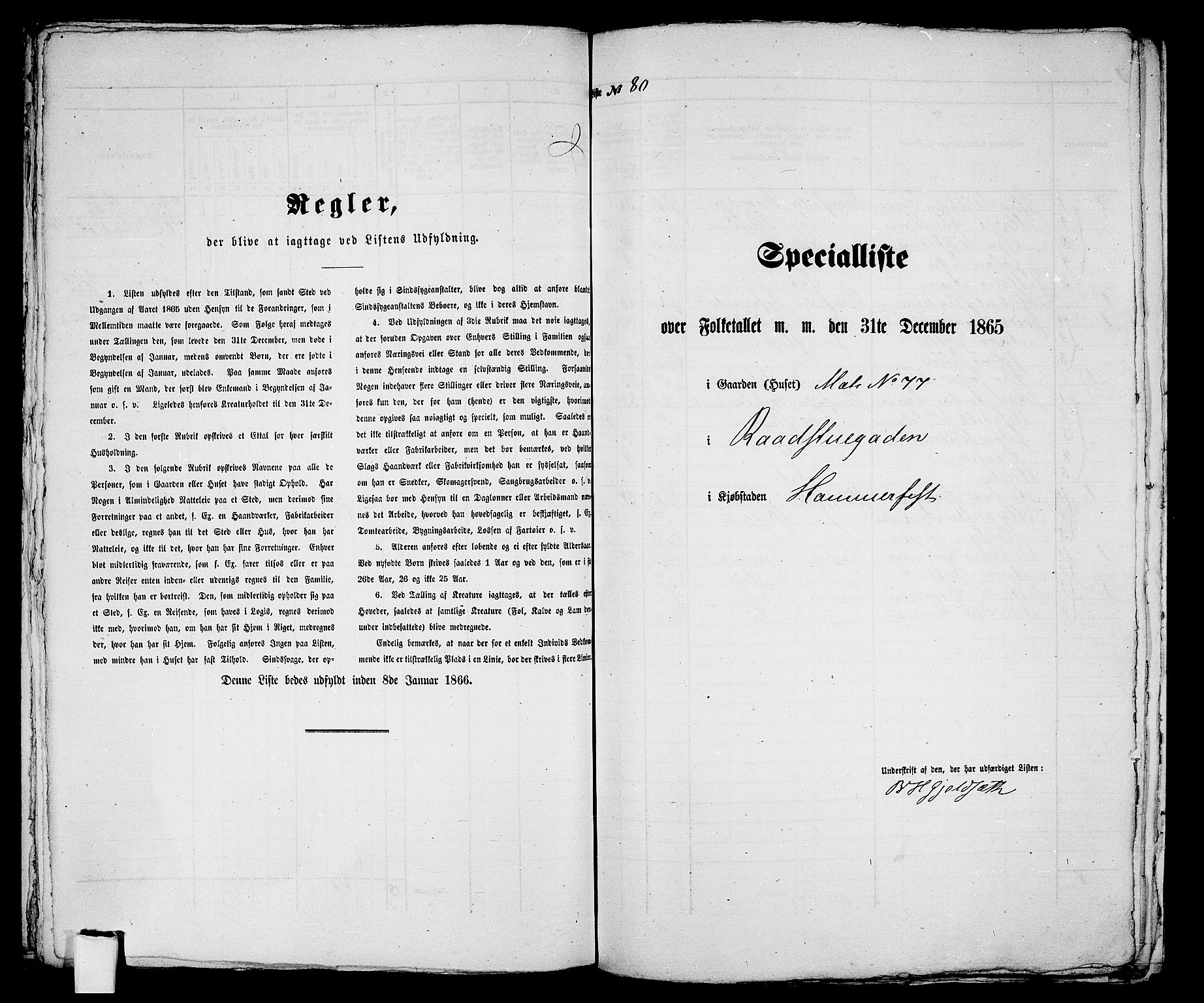 RA, Folketelling 1865 for 2001B Hammerfest prestegjeld, Hammerfest kjøpstad, 1865, s. 167