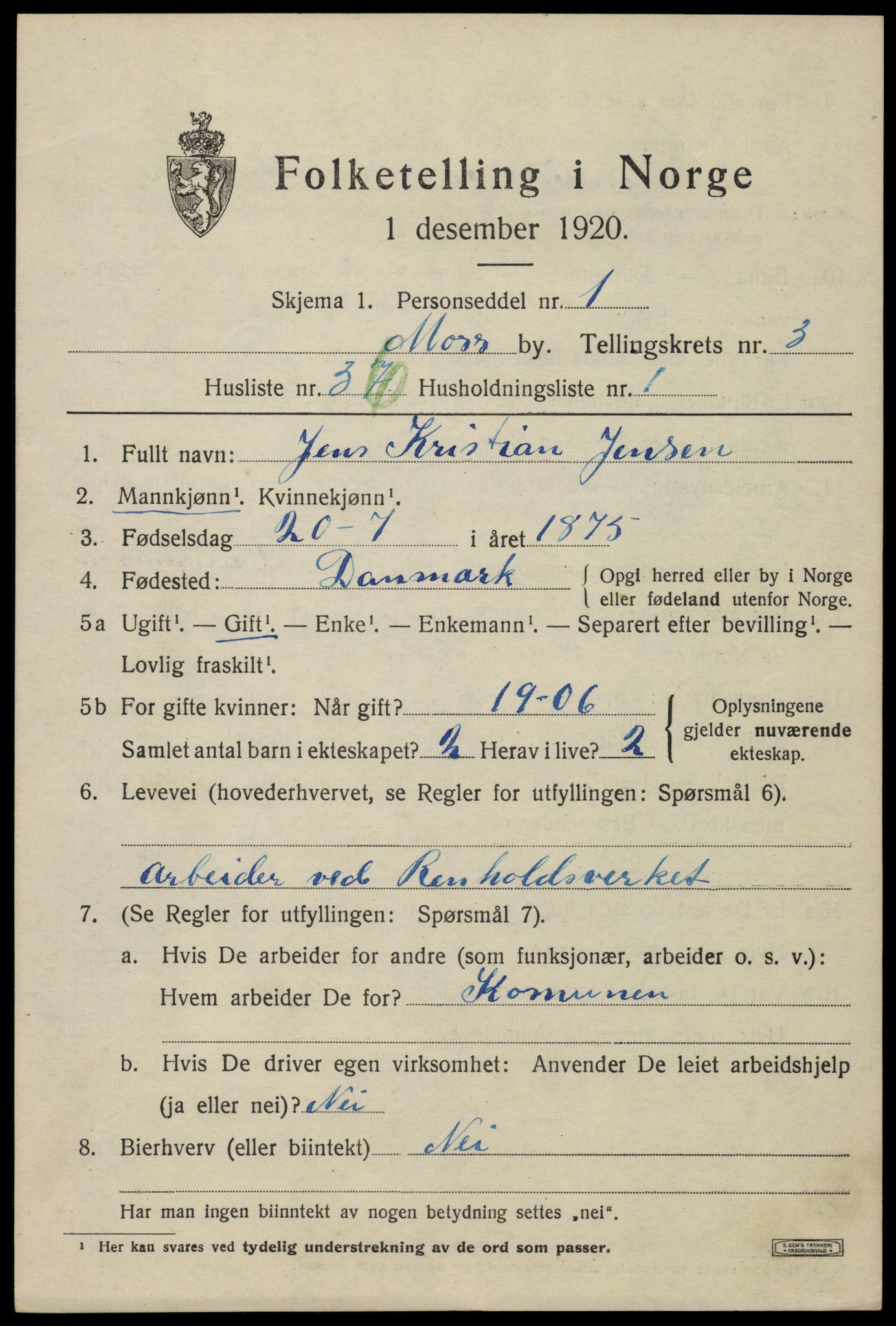 SAO, Folketelling 1920 for 0104 Moss kjøpstad, 1920, s. 12085