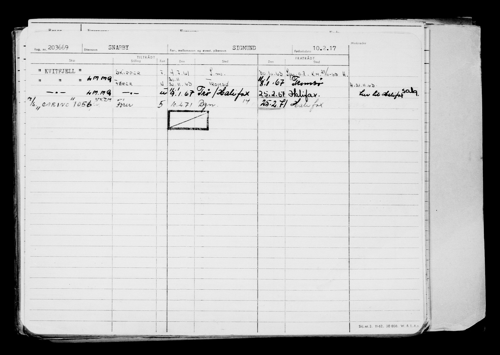 Direktoratet for sjømenn, AV/RA-S-3545/G/Gb/L0146: Hovedkort, 1917, s. 22