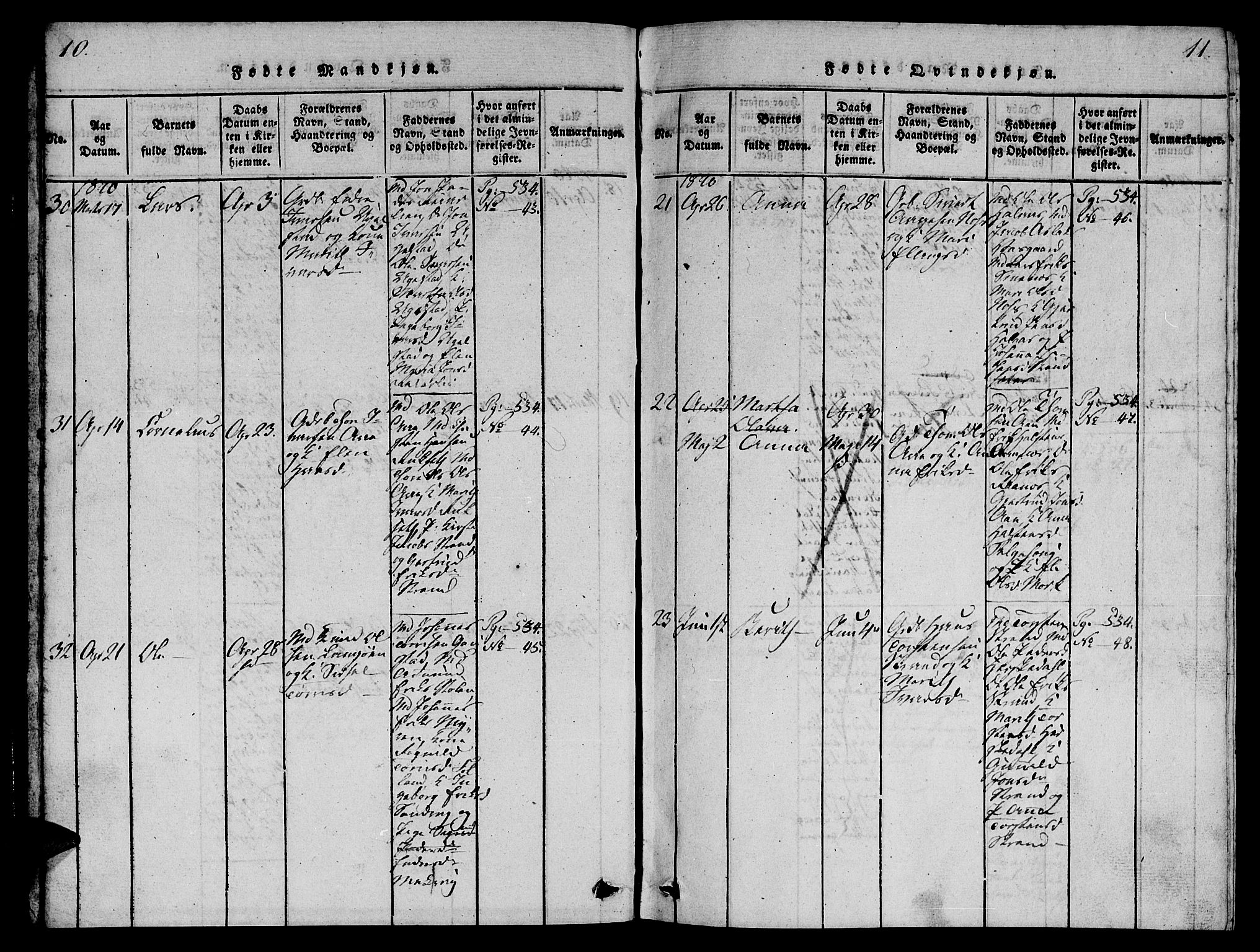 Ministerialprotokoller, klokkerbøker og fødselsregistre - Møre og Romsdal, AV/SAT-A-1454/570/L0831: Ministerialbok nr. 570A05, 1819-1829, s. 10-11