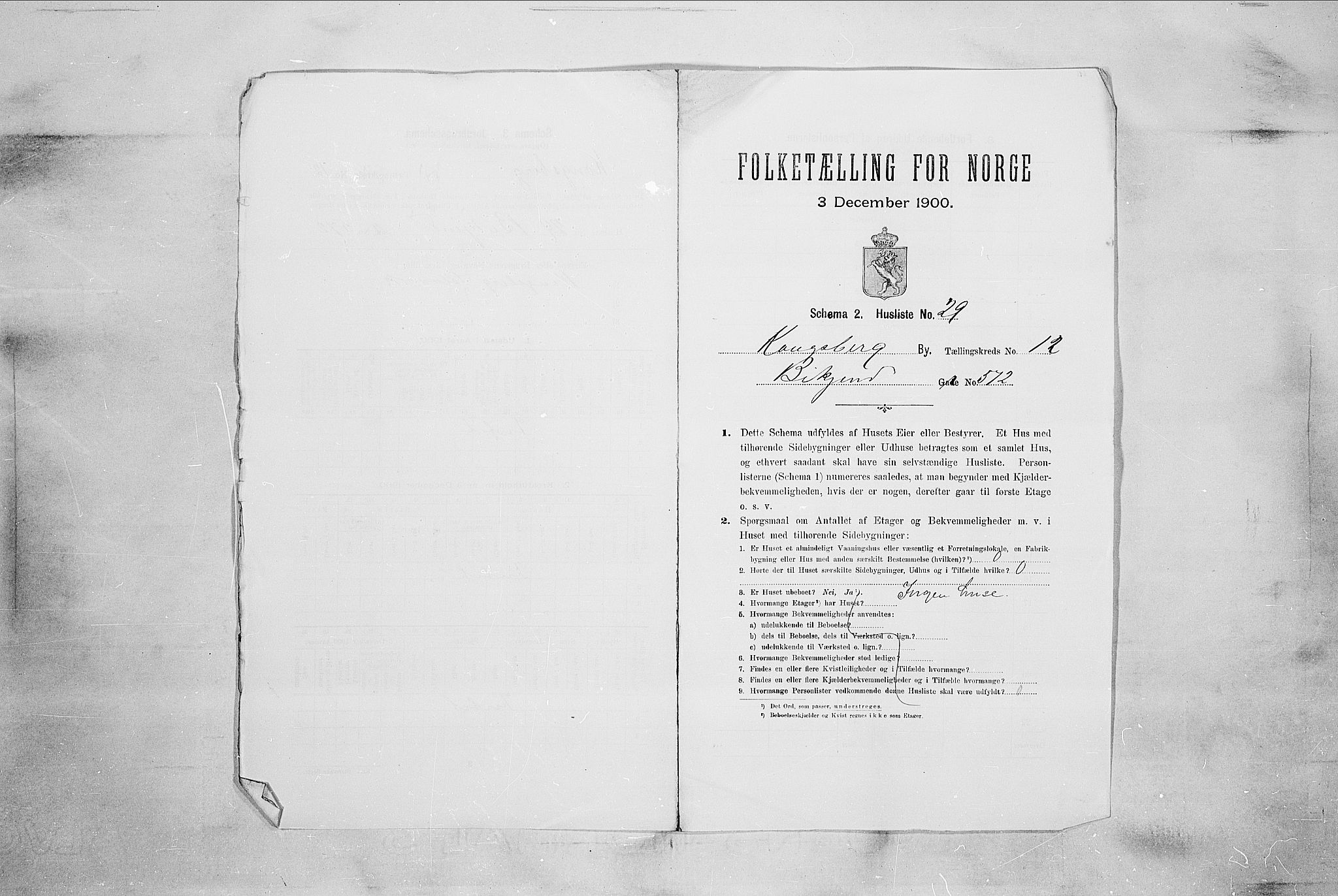 RA, Folketelling 1900 for 0604 Kongsberg kjøpstad, 1900, s. 2231