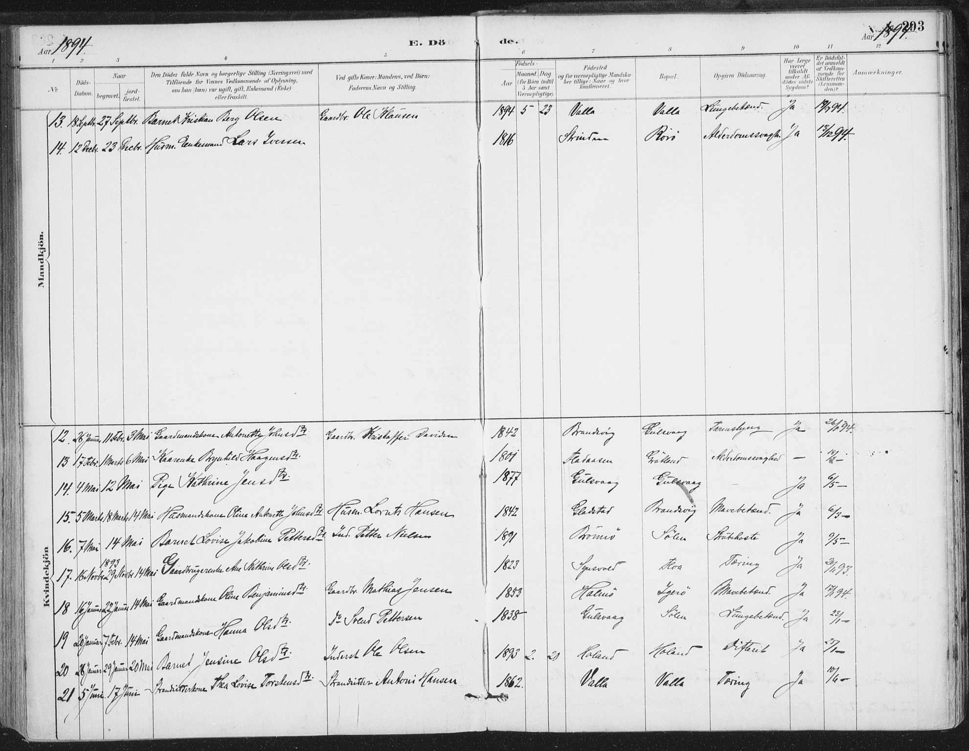 Ministerialprotokoller, klokkerbøker og fødselsregistre - Nordland, AV/SAT-A-1459/816/L0244: Ministerialbok nr. 816A10, 1886-1903, s. 293