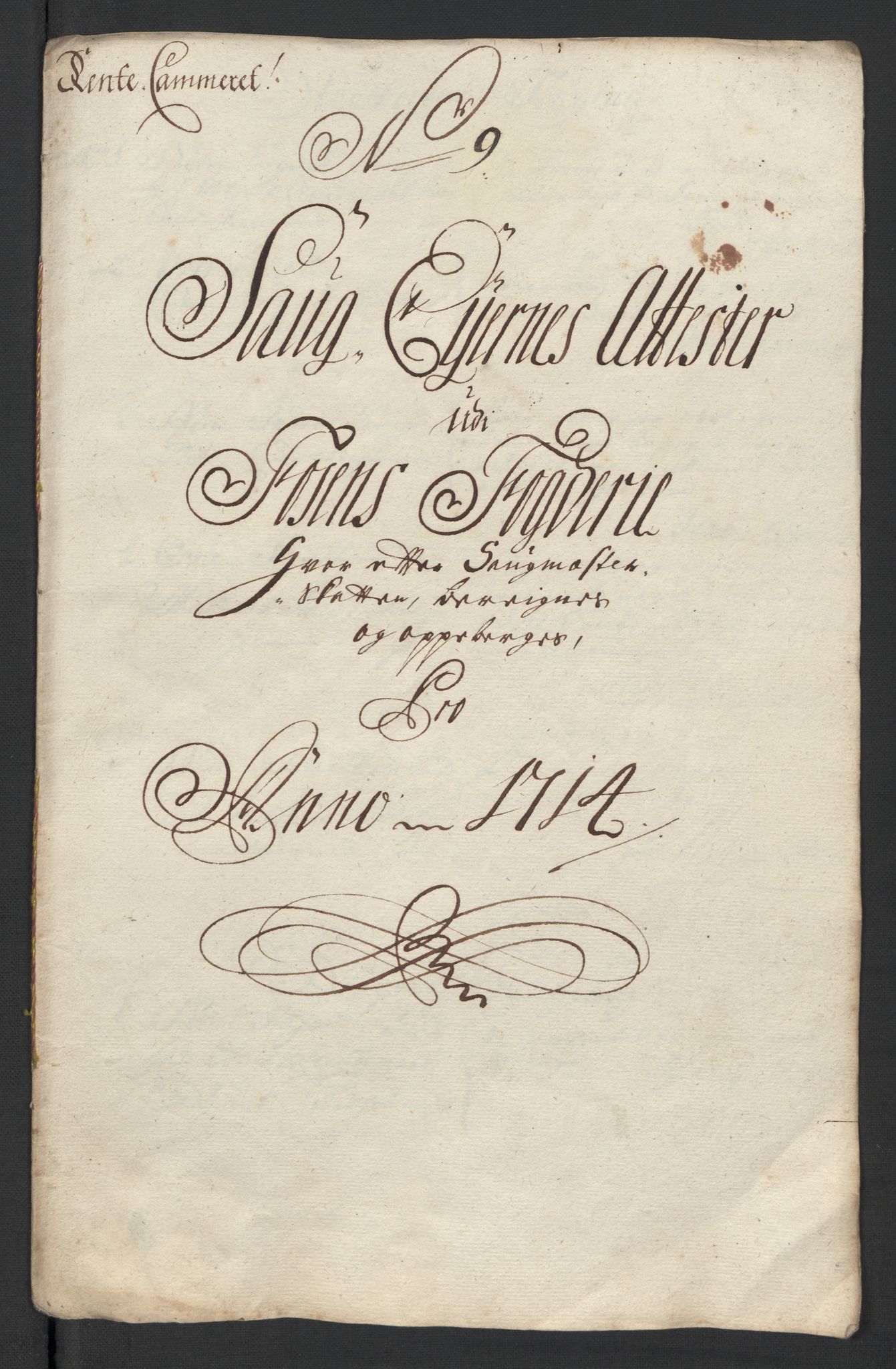 Rentekammeret inntil 1814, Reviderte regnskaper, Fogderegnskap, AV/RA-EA-4092/R57/L3862: Fogderegnskap Fosen, 1714, s. 100