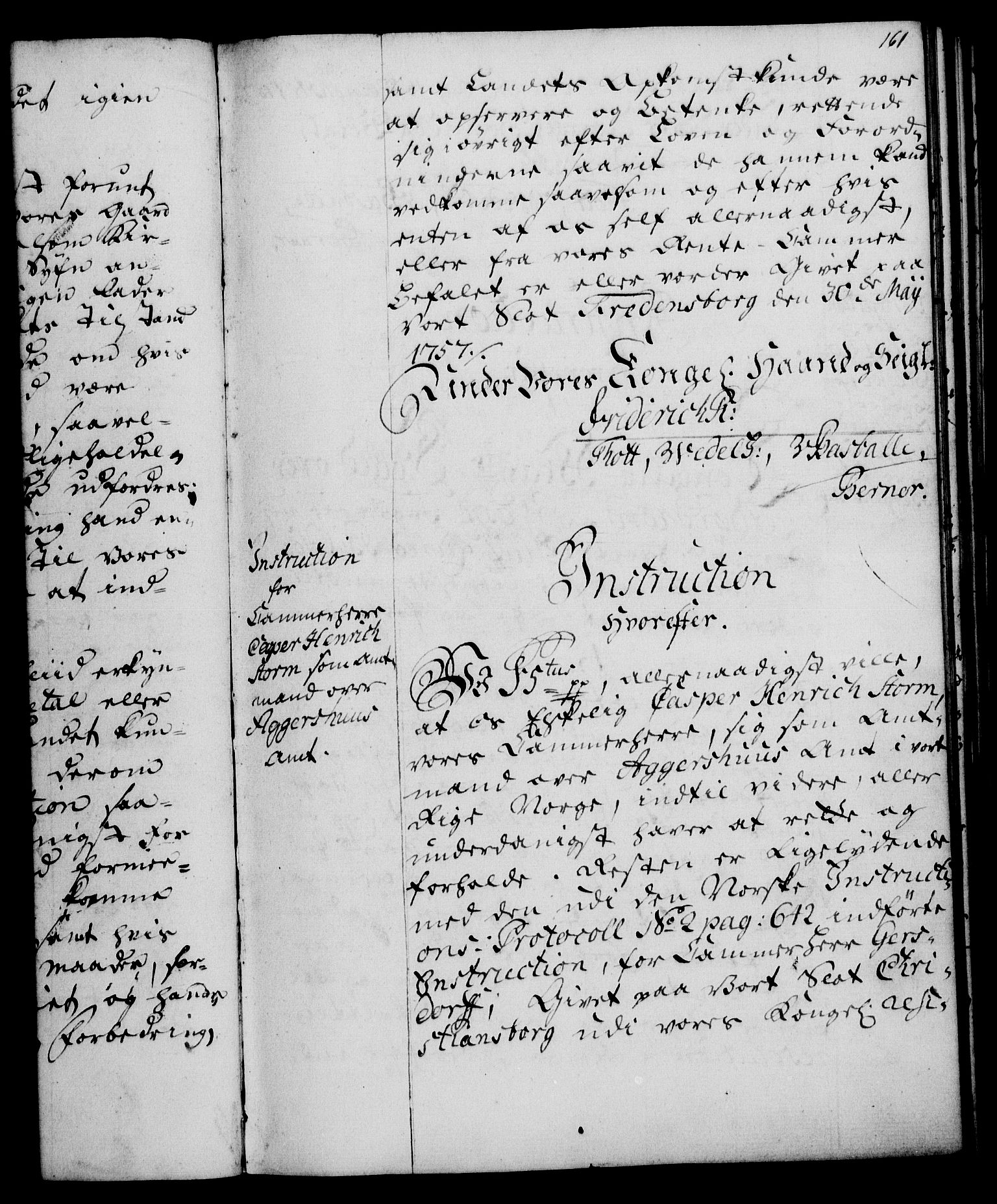 Rentekammeret, Kammerkanselliet, RA/EA-3111/G/Gg/Ggi/L0003: Norsk instruksjonsprotokoll med register (merket RK 53.36), 1751-1775, s. 161