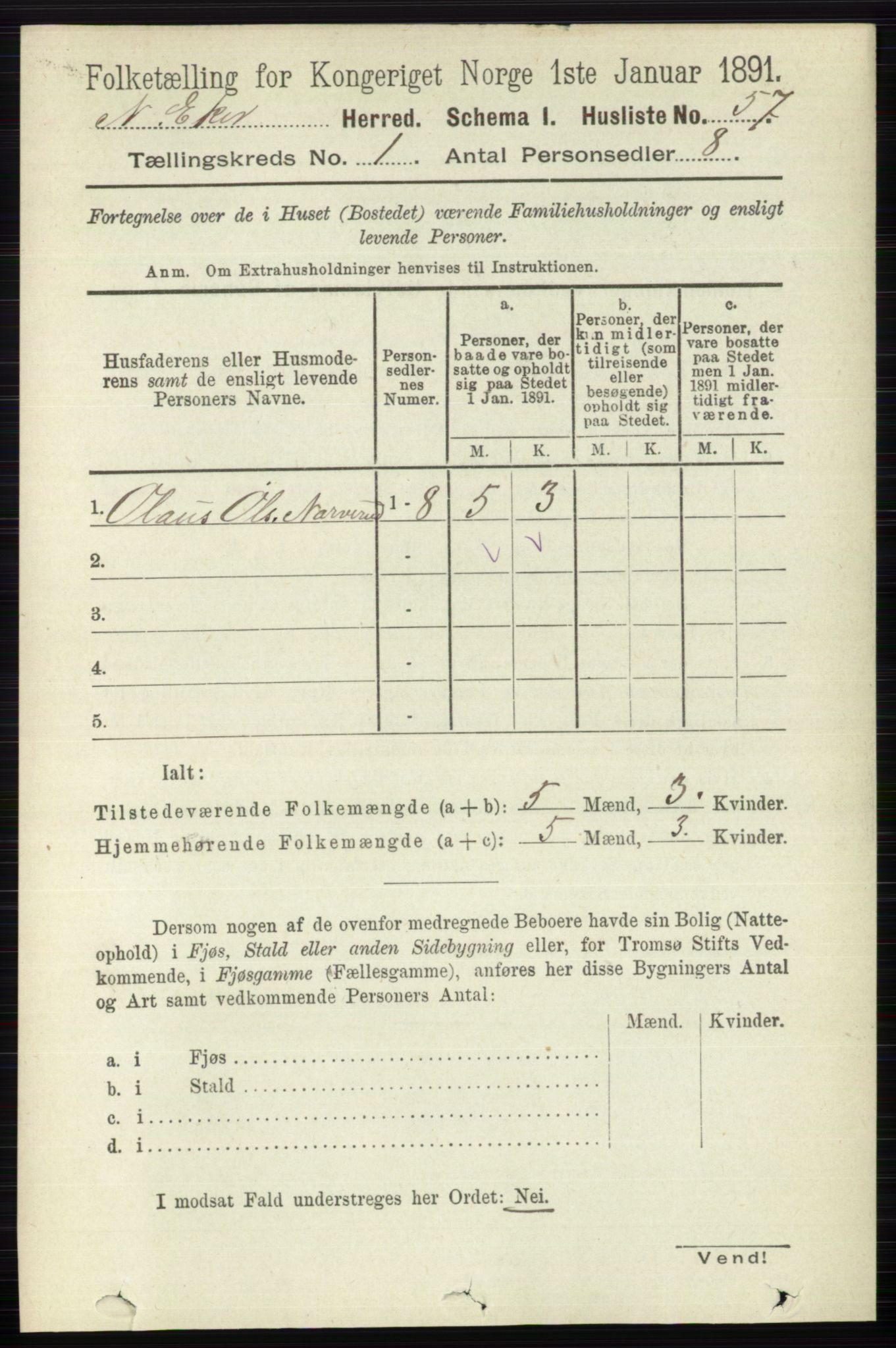 RA, Folketelling 1891 for 0625 Nedre Eiker herred, 1891, s. 83