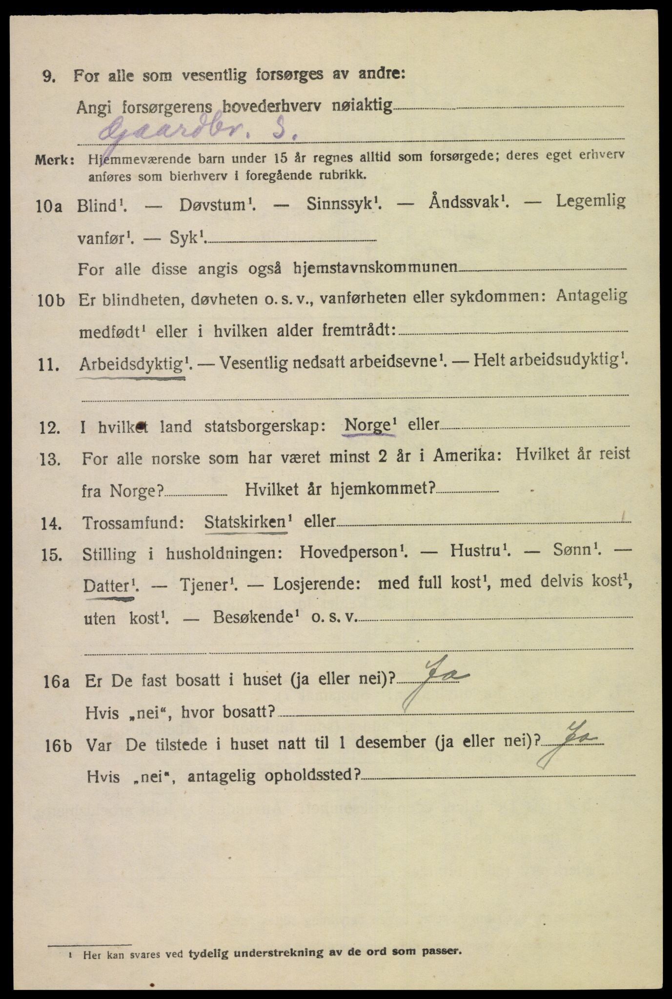 SAK, Folketelling 1920 for 1036 Fjotland herred, 1920, s. 2013
