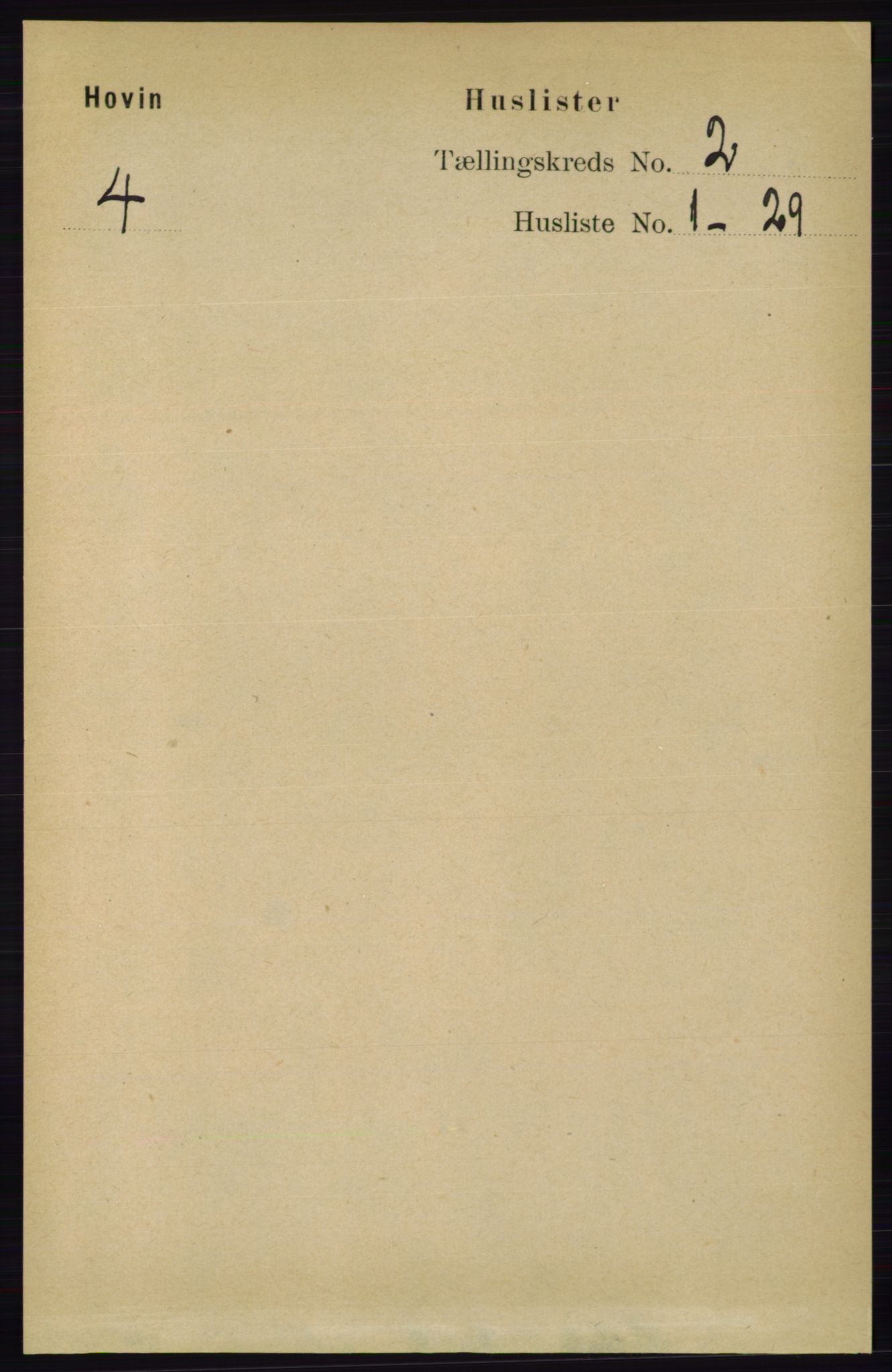RA, Folketelling 1891 for 0825 Hovin herred, 1891, s. 458
