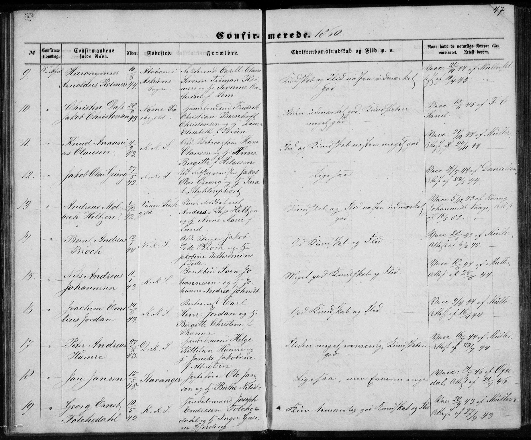 Korskirken sokneprestembete, SAB/A-76101/H/Haa/L0027: Ministerialbok nr. C 3, 1854-1868, s. 47