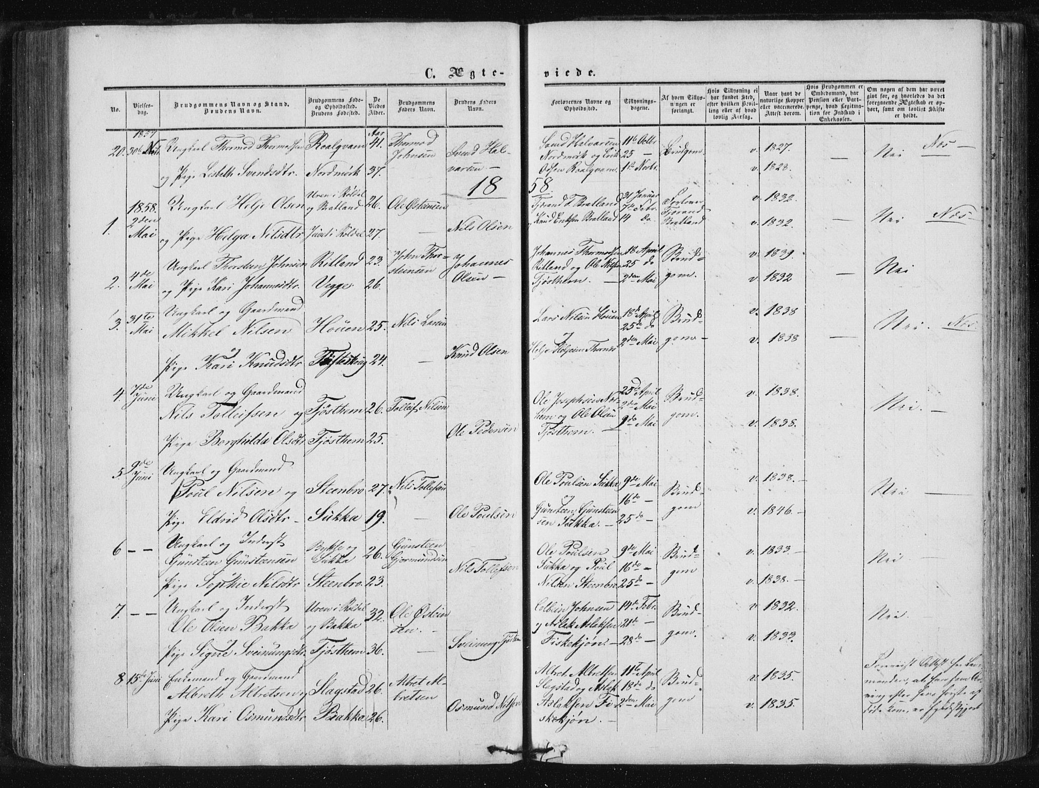 Suldal sokneprestkontor, SAST/A-101845/01/IV/L0009: Ministerialbok nr. A 9, 1854-1868