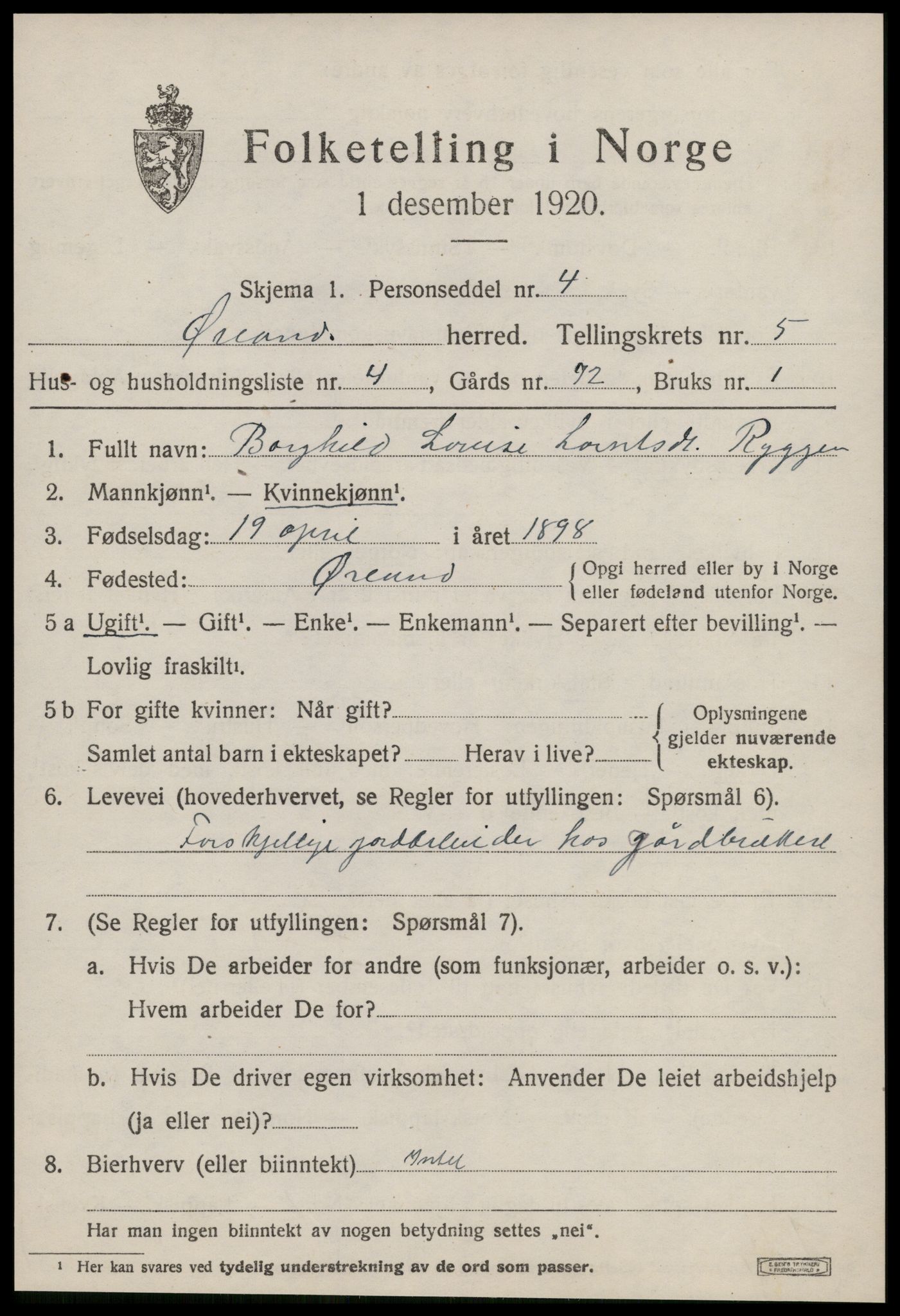 SAT, Folketelling 1920 for 1621 Ørland herred, 1920, s. 4517