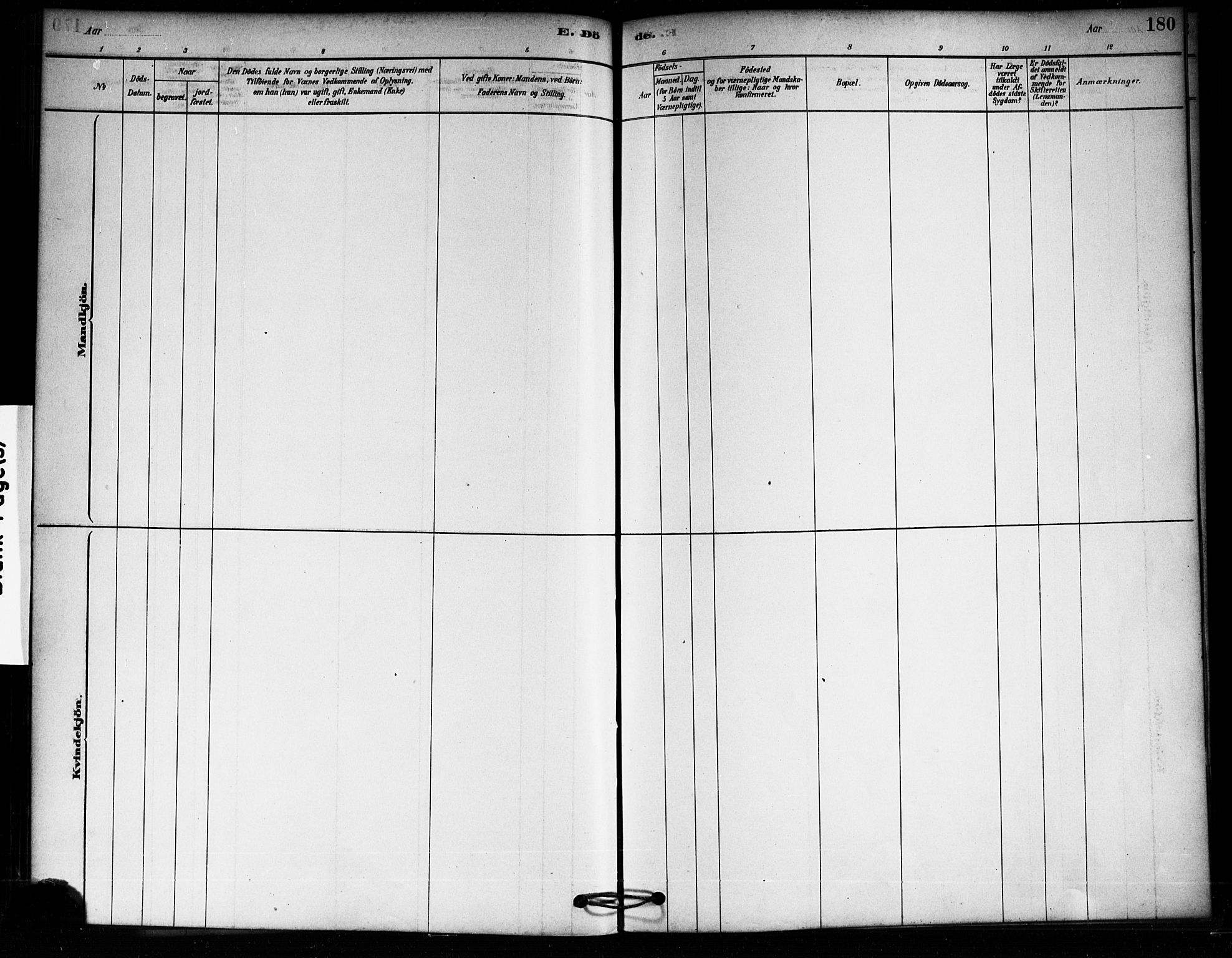 Aremark prestekontor Kirkebøker, AV/SAO-A-10899/F/Fa/L0005: Ministerialbok nr. I 5, 1878-1897, s. 180