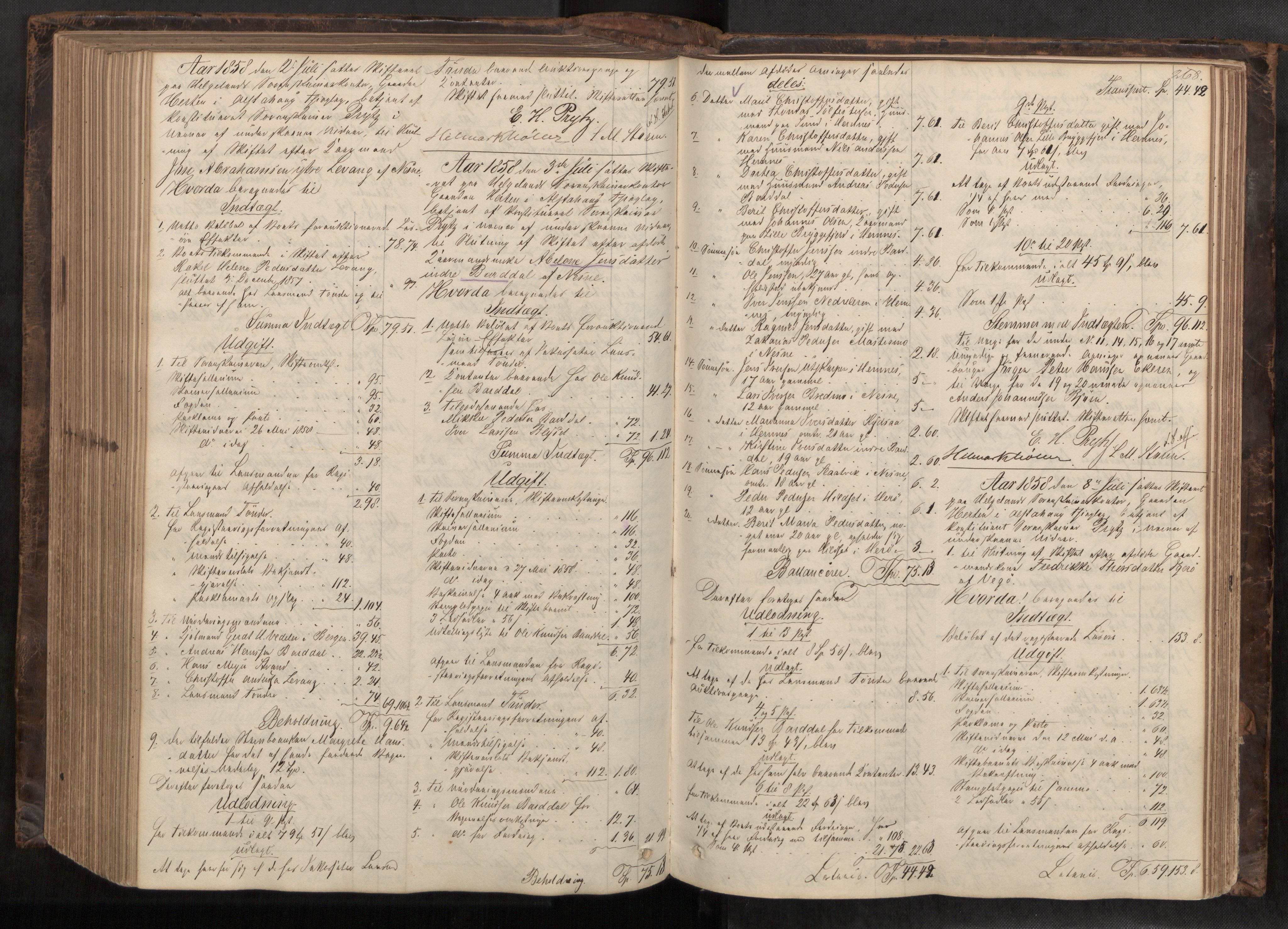 Helgeland sorenskriveri, AV/SAT-A-0004/3/3A/L0107: Skifteprotokoll 52, 1851-1859, s. 268