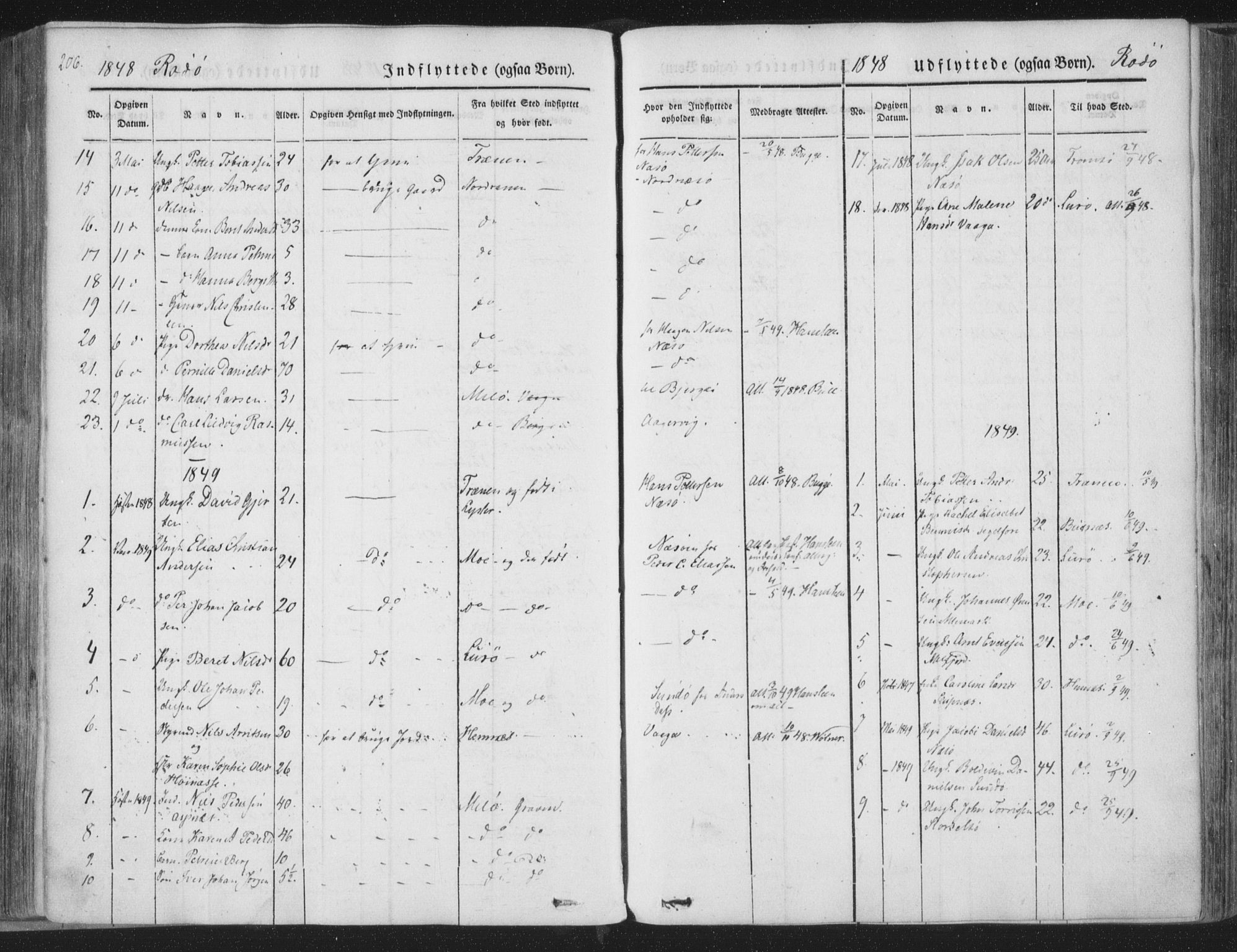 Ministerialprotokoller, klokkerbøker og fødselsregistre - Nordland, AV/SAT-A-1459/841/L0604: Ministerialbok nr. 841A09 /1, 1845-1862, s. 206