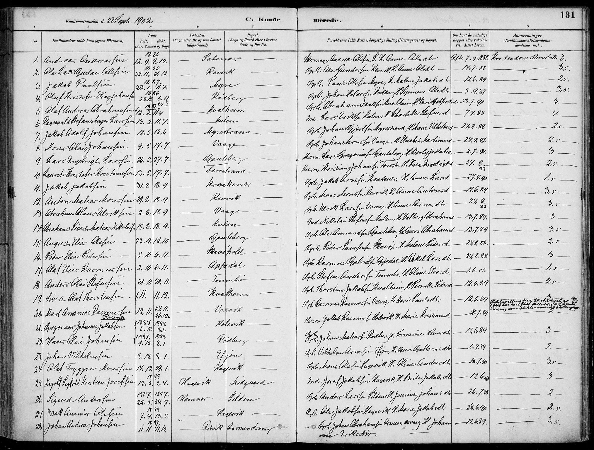 Selje sokneprestembete, AV/SAB-A-99938/H/Ha/Haa/Haac/L0002: Ministerialbok nr. C  2, 1889-1904, s. 131