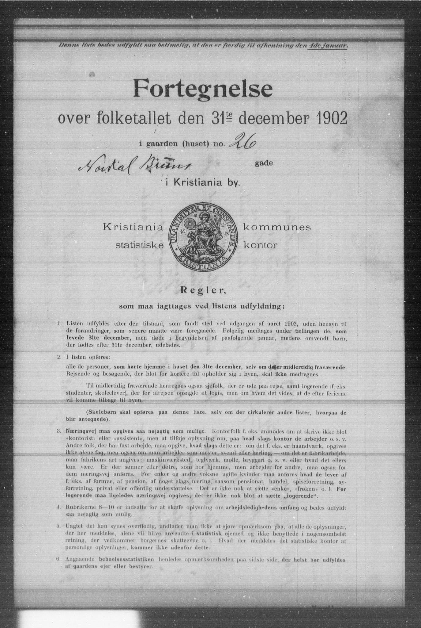 OBA, Kommunal folketelling 31.12.1902 for Kristiania kjøpstad, 1902, s. 13611