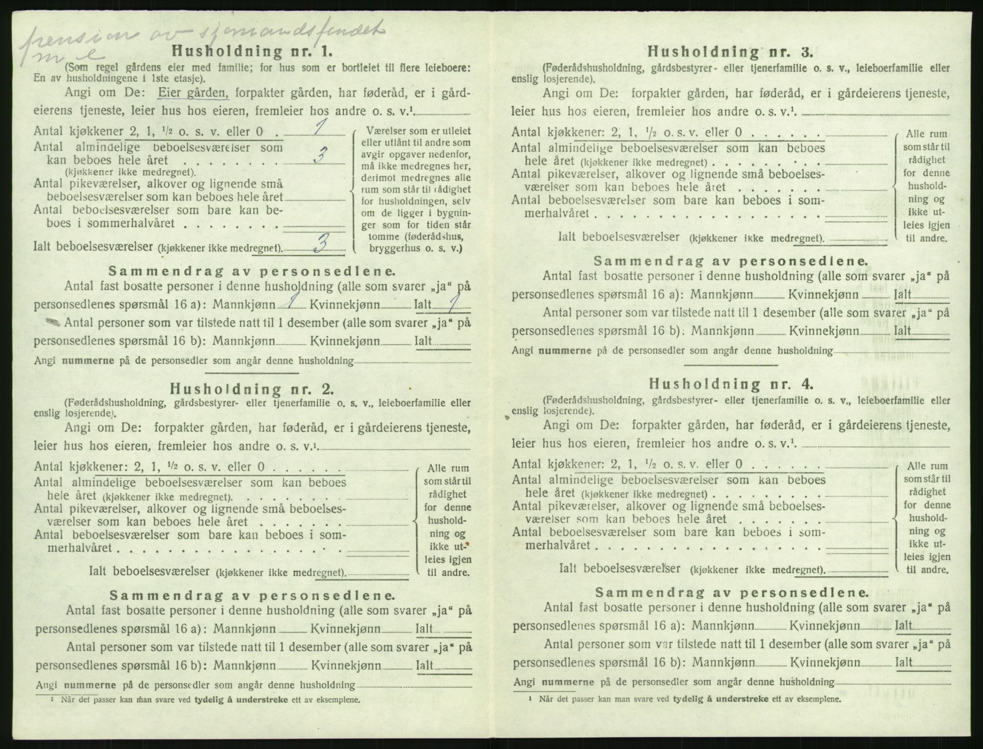 SAK, Folketelling 1920 for 0915 Dypvåg herred, 1920, s. 292