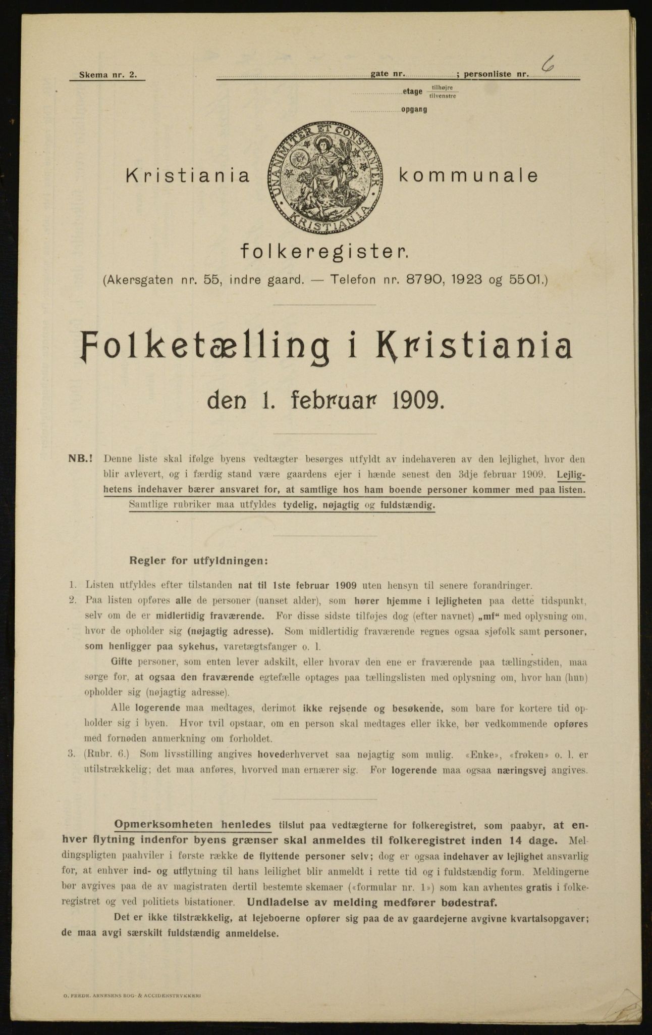 OBA, Kommunal folketelling 1.2.1909 for Kristiania kjøpstad, 1909, s. 104836