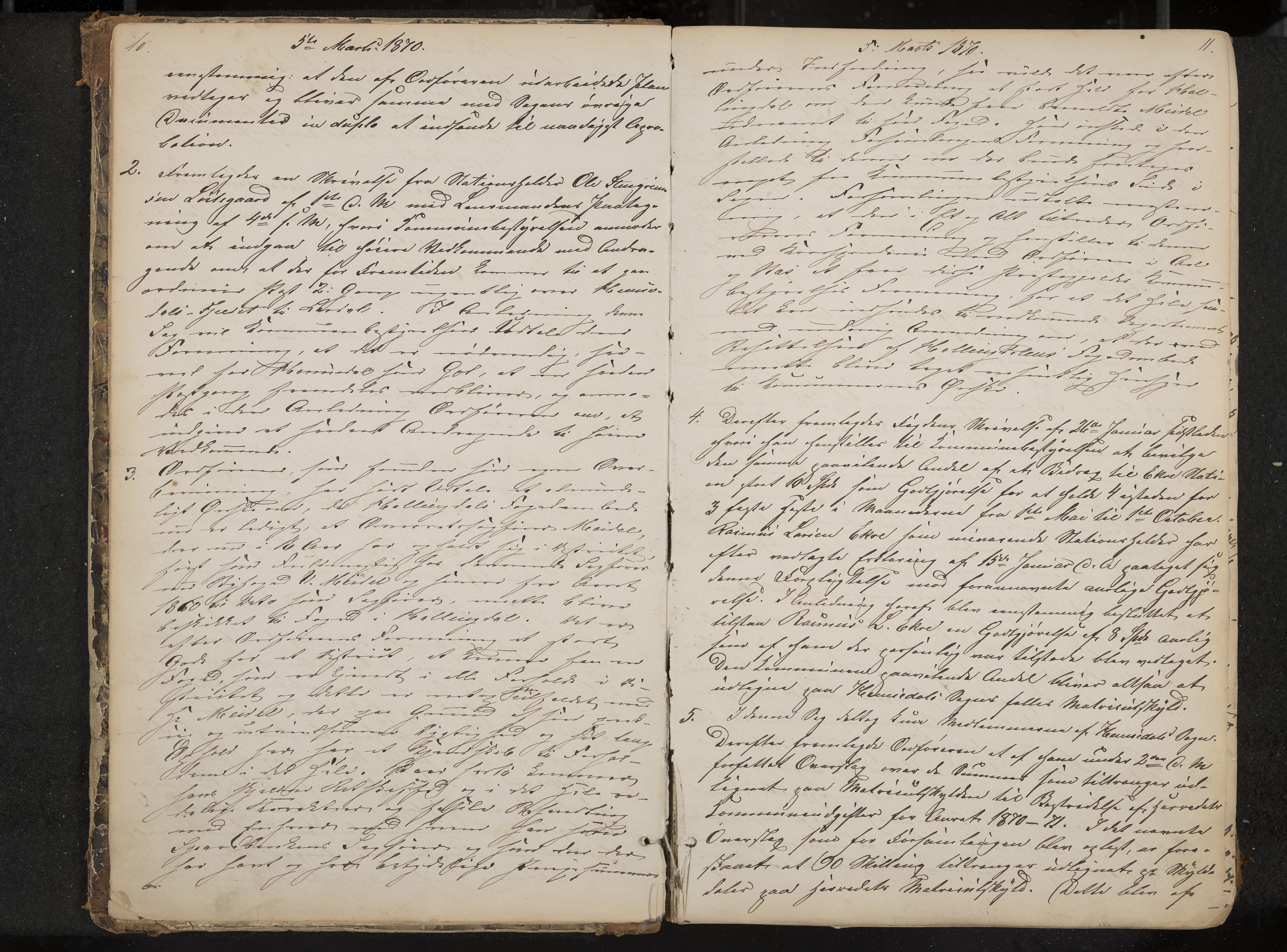 Gol formannskap og sentraladministrasjon, IKAK/0617021-1/A/Aa/L0002: Møtebok med register, 1870-1892, s. 10-11