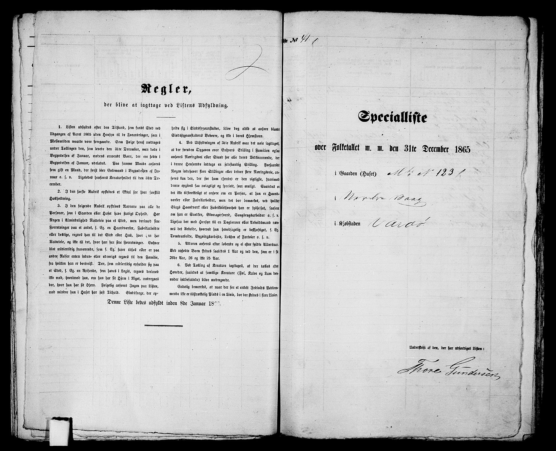 RA, Folketelling 1865 for 2002B Vardø prestegjeld, Vardø kjøpstad, 1865, s. 88