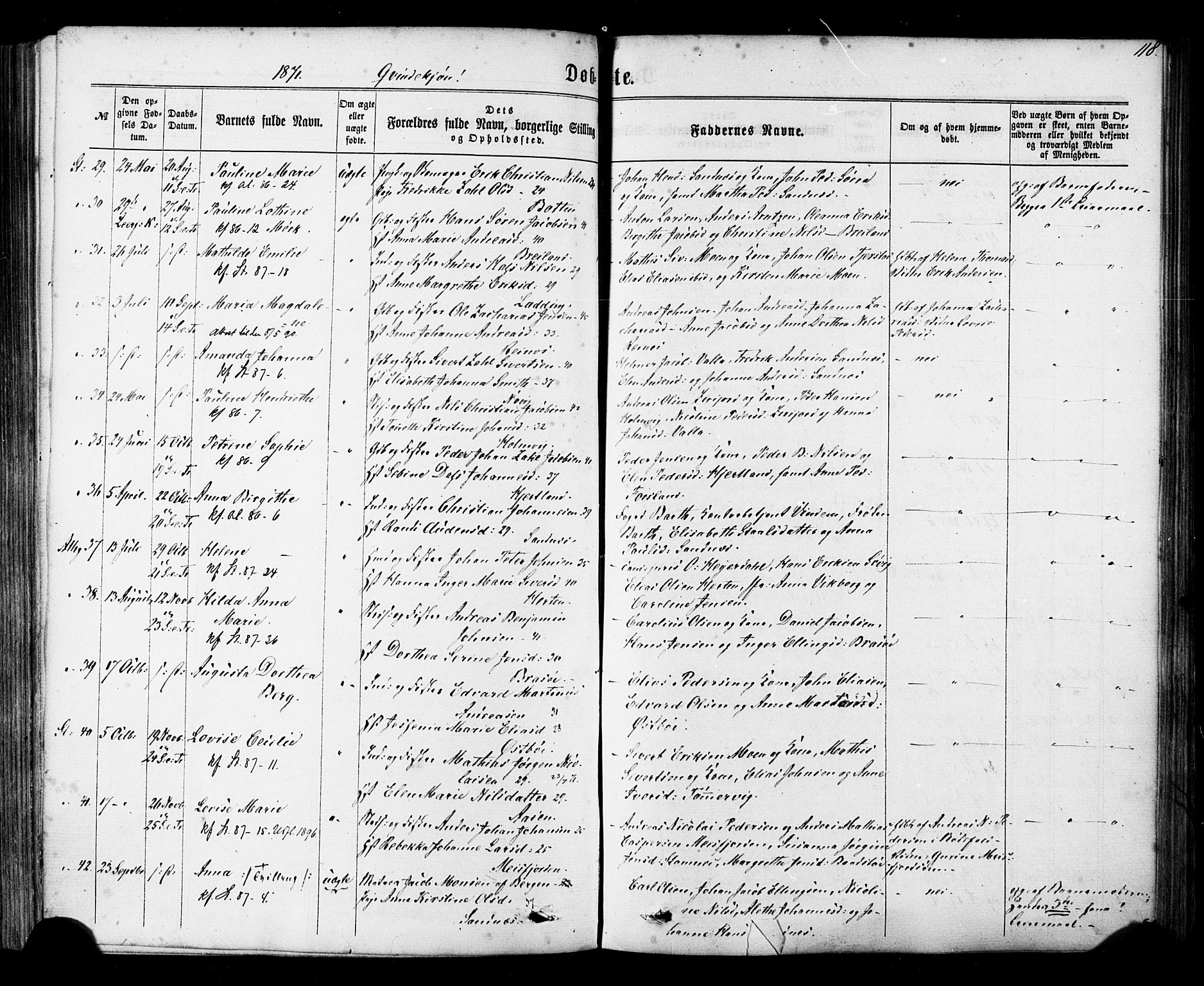 Ministerialprotokoller, klokkerbøker og fødselsregistre - Nordland, AV/SAT-A-1459/830/L0449: Ministerialbok nr. 830A13, 1866-1886, s. 118