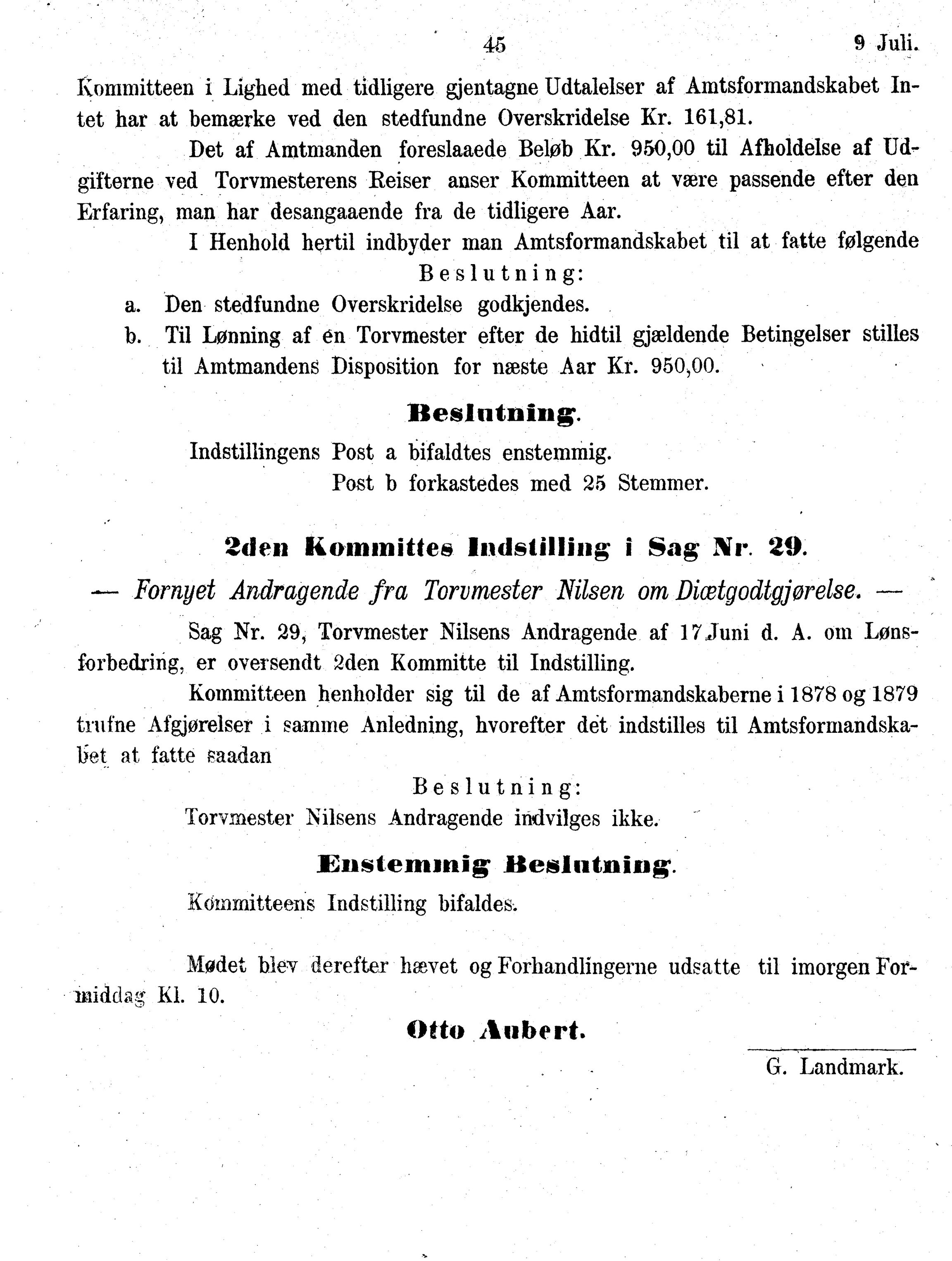 Nordland Fylkeskommune. Fylkestinget, AIN/NFK-17/176/A/Ac/L0010: Fylkestingsforhandlinger 1874-1880, 1874-1880