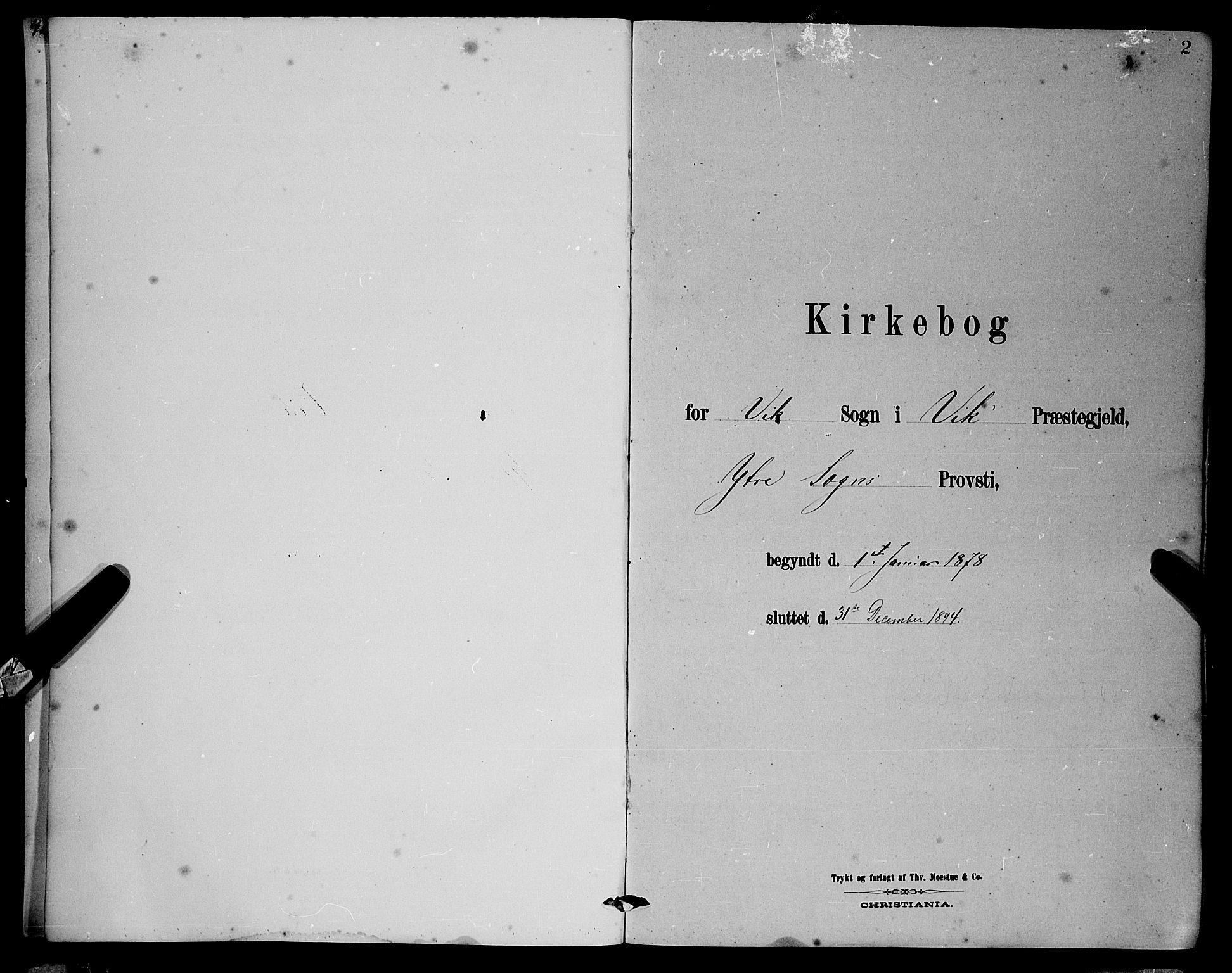 Vik sokneprestembete, AV/SAB-A-81501/H/Hab/Haba/L0003: Klokkerbok nr. A 3, 1878-1894, s. 2