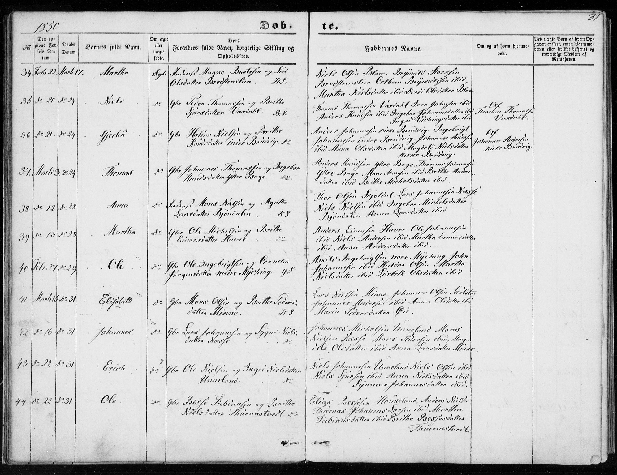 Haus sokneprestembete, AV/SAB-A-75601/H/Haa: Ministerialbok nr. A 16 I, 1848-1857, s. 31