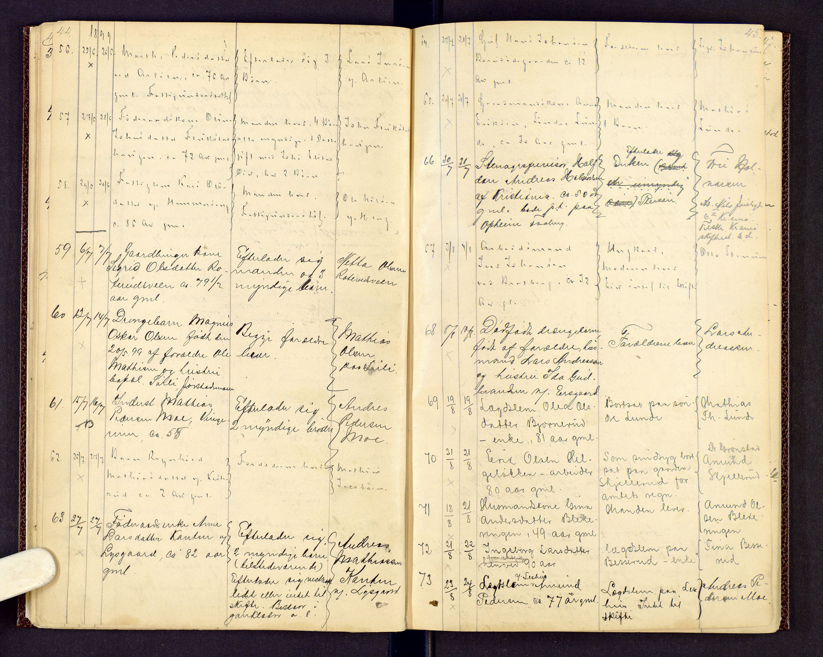 Sør-Gudbrandsdal tingrett, AV/SAH-TING-004/J/Jd/Jda/L0003: Dødsfallsprotokoll - Fåberg og Gausdal, 1894-1909, s. 44-45