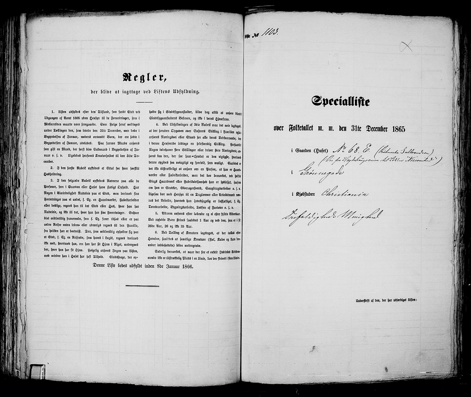 RA, Folketelling 1865 for 0301 Kristiania kjøpstad, 1865, s. 2489