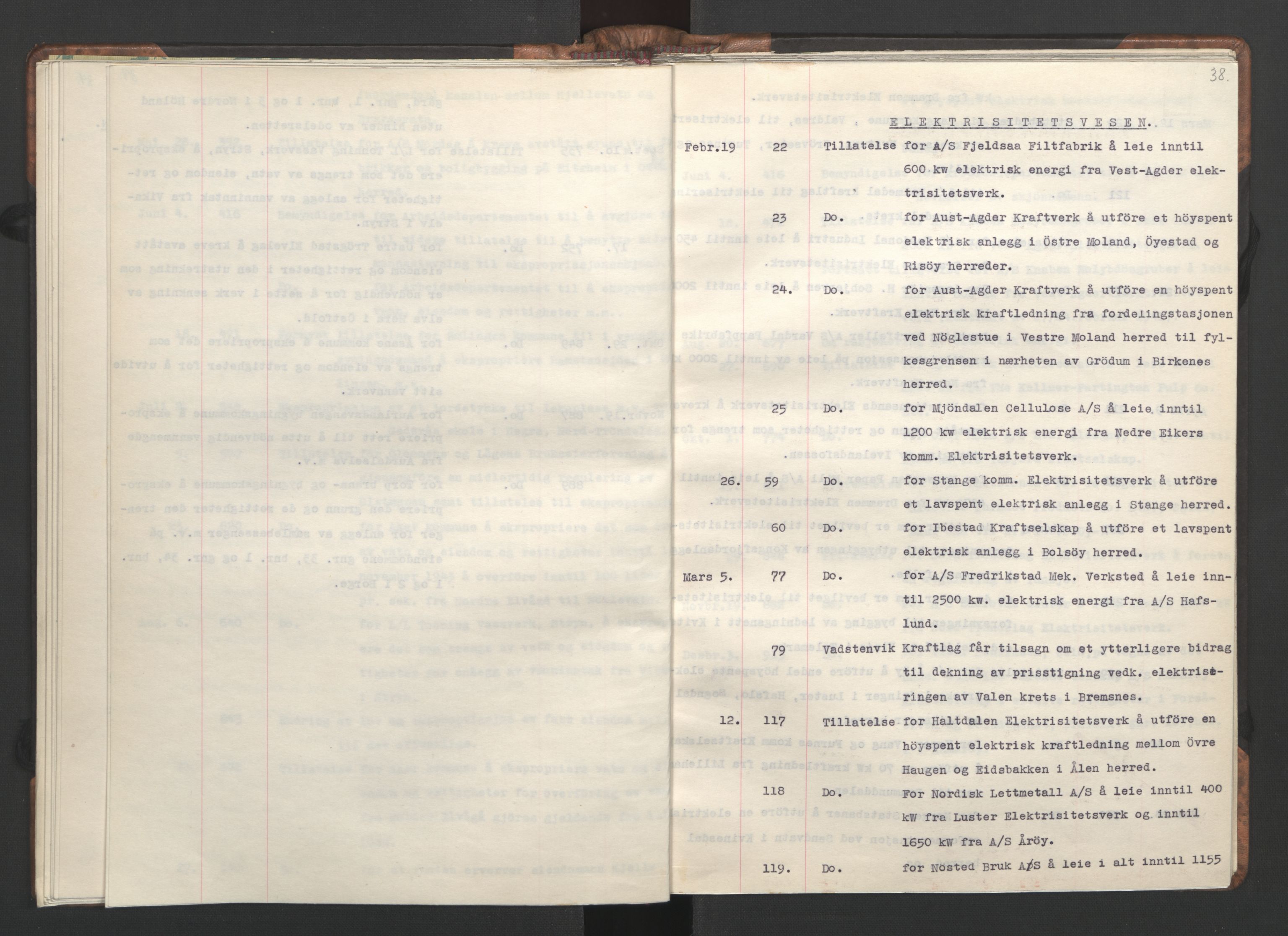 NS-administrasjonen 1940-1945 (Statsrådsekretariatet, de kommisariske statsråder mm), AV/RA-S-4279/D/Da/L0002: Register (RA j.nr. 985/1943, tilgangsnr. 17/1943), 1942, s. 41