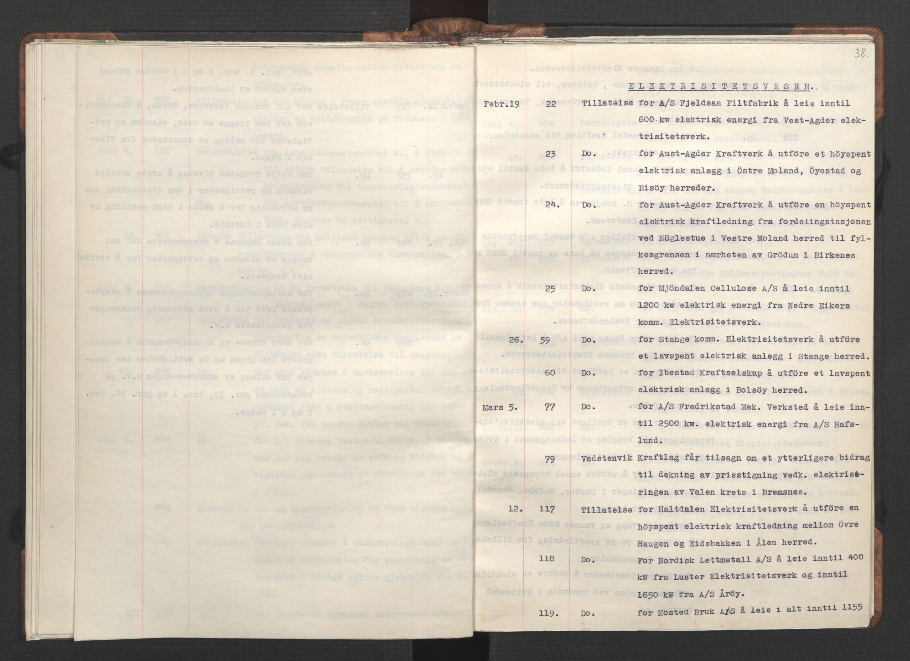 NS-administrasjonen 1940-1945 (Statsrådsekretariatet, de kommisariske statsråder mm), RA/S-4279/D/Da/L0002: Register (RA j.nr. 985/1943, tilgangsnr. 17/1943), 1942, s. 41