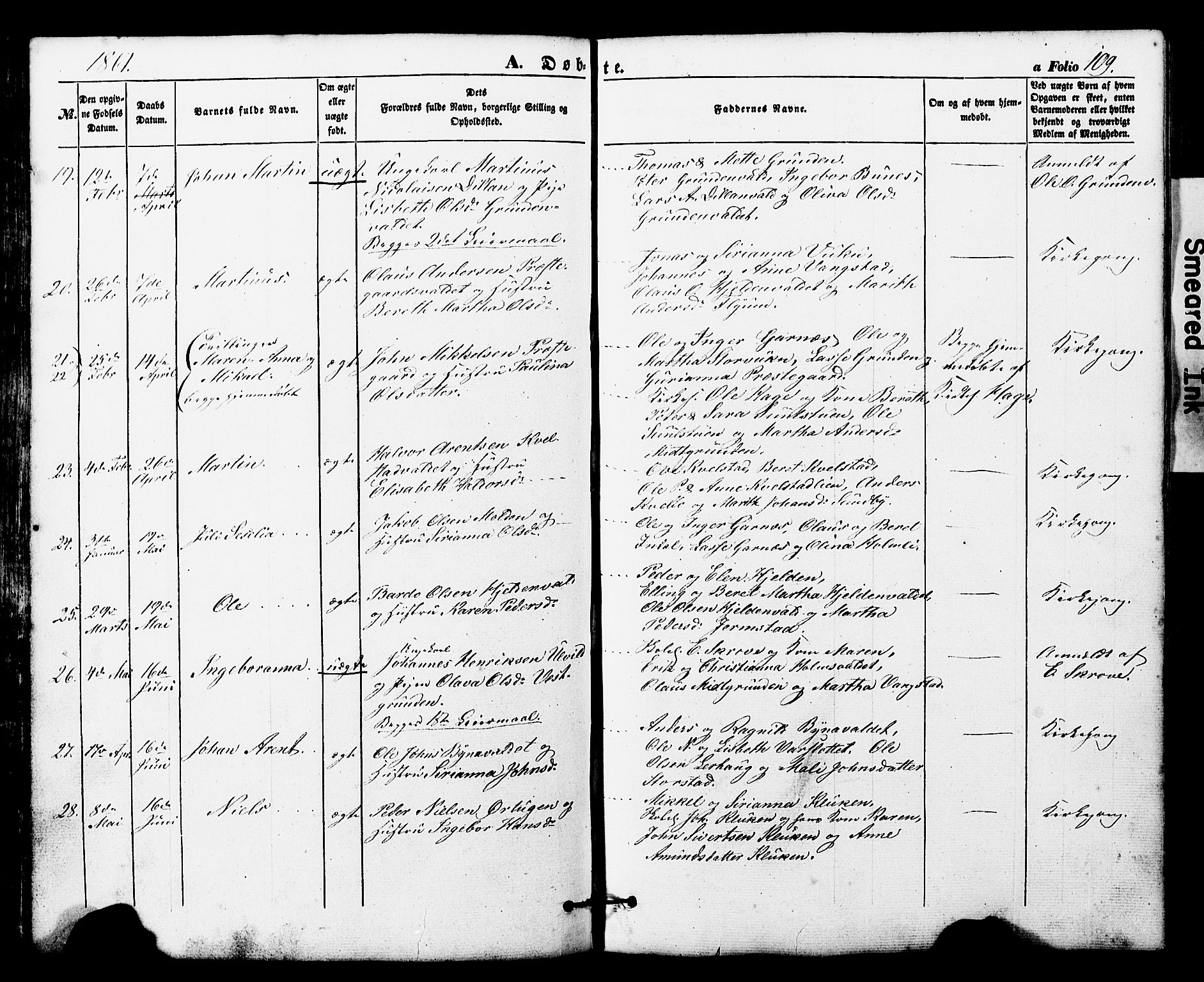Ministerialprotokoller, klokkerbøker og fødselsregistre - Nord-Trøndelag, SAT/A-1458/724/L0268: Klokkerbok nr. 724C04, 1846-1878, s. 109