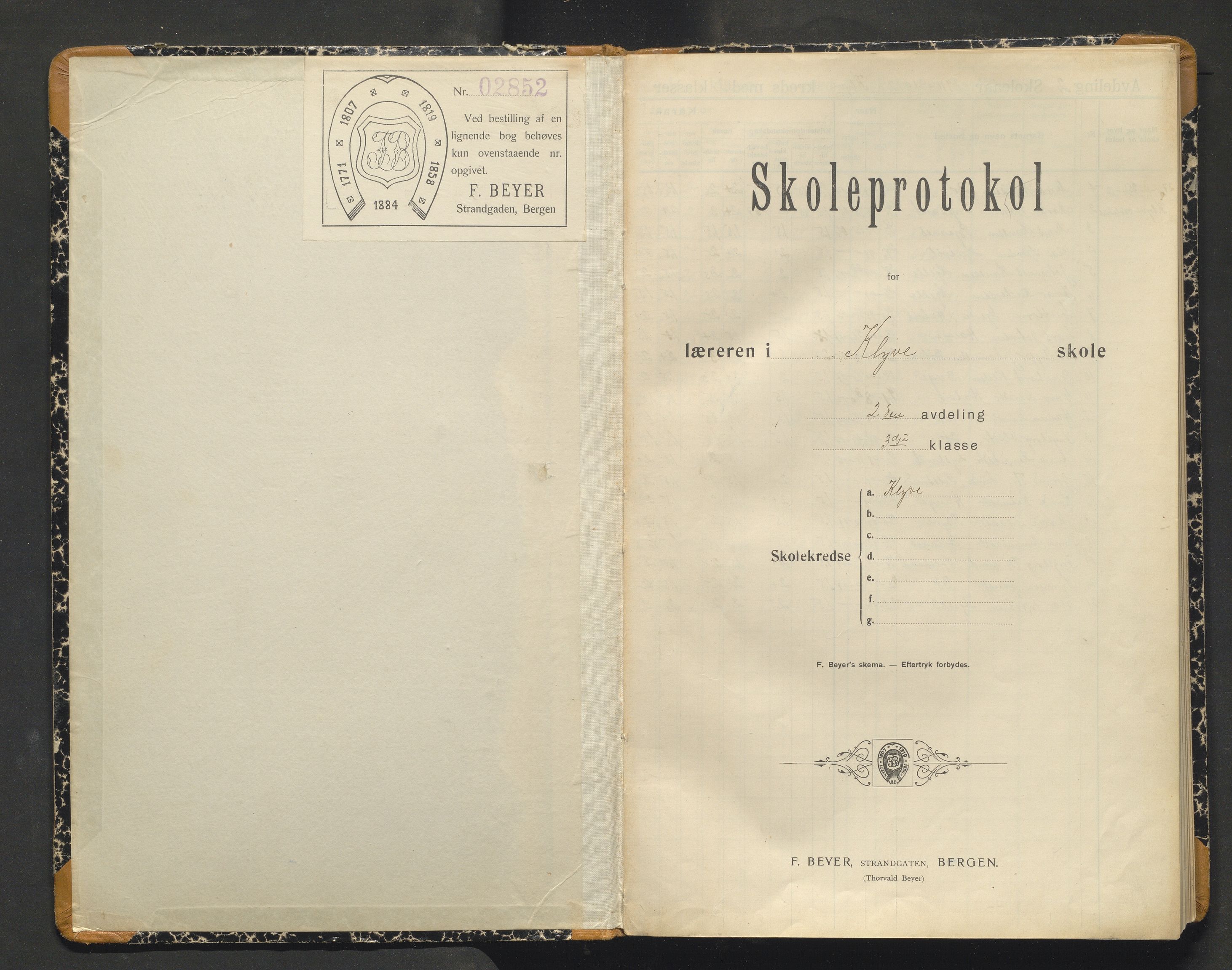 Os kommune. Barneskulane, IKAH/1243-231/F/Fc/L0002: Skuleprotokoll for Klyve krins, 1911-1913