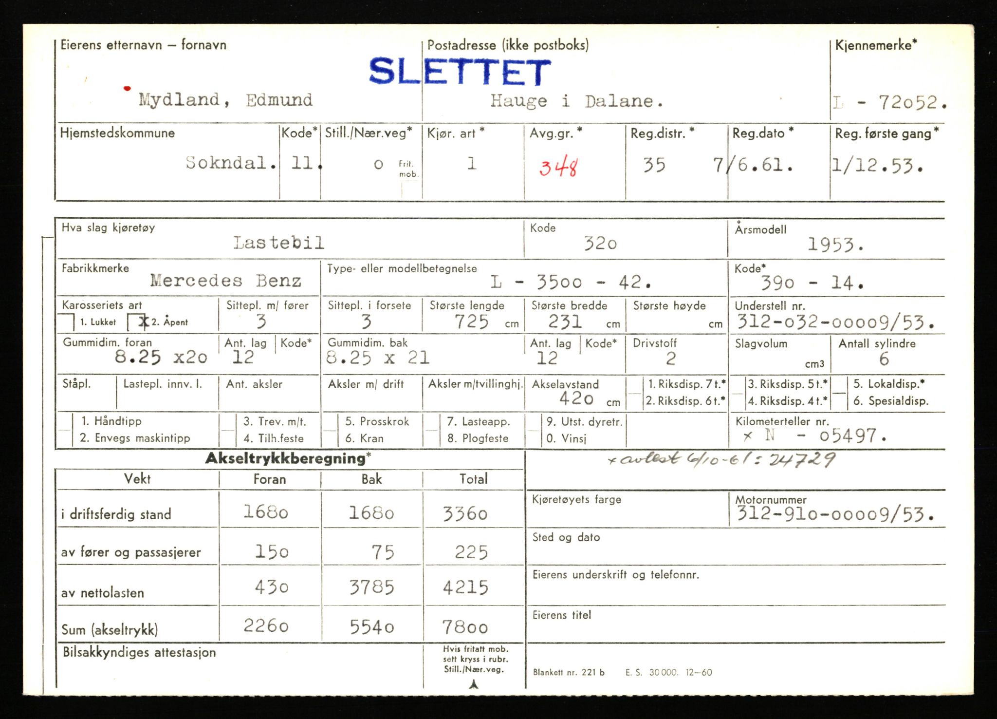 Stavanger trafikkstasjon, AV/SAST-A-101942/0/F/L0067: L-71600 - L-74999, 1930-1971, s. 253