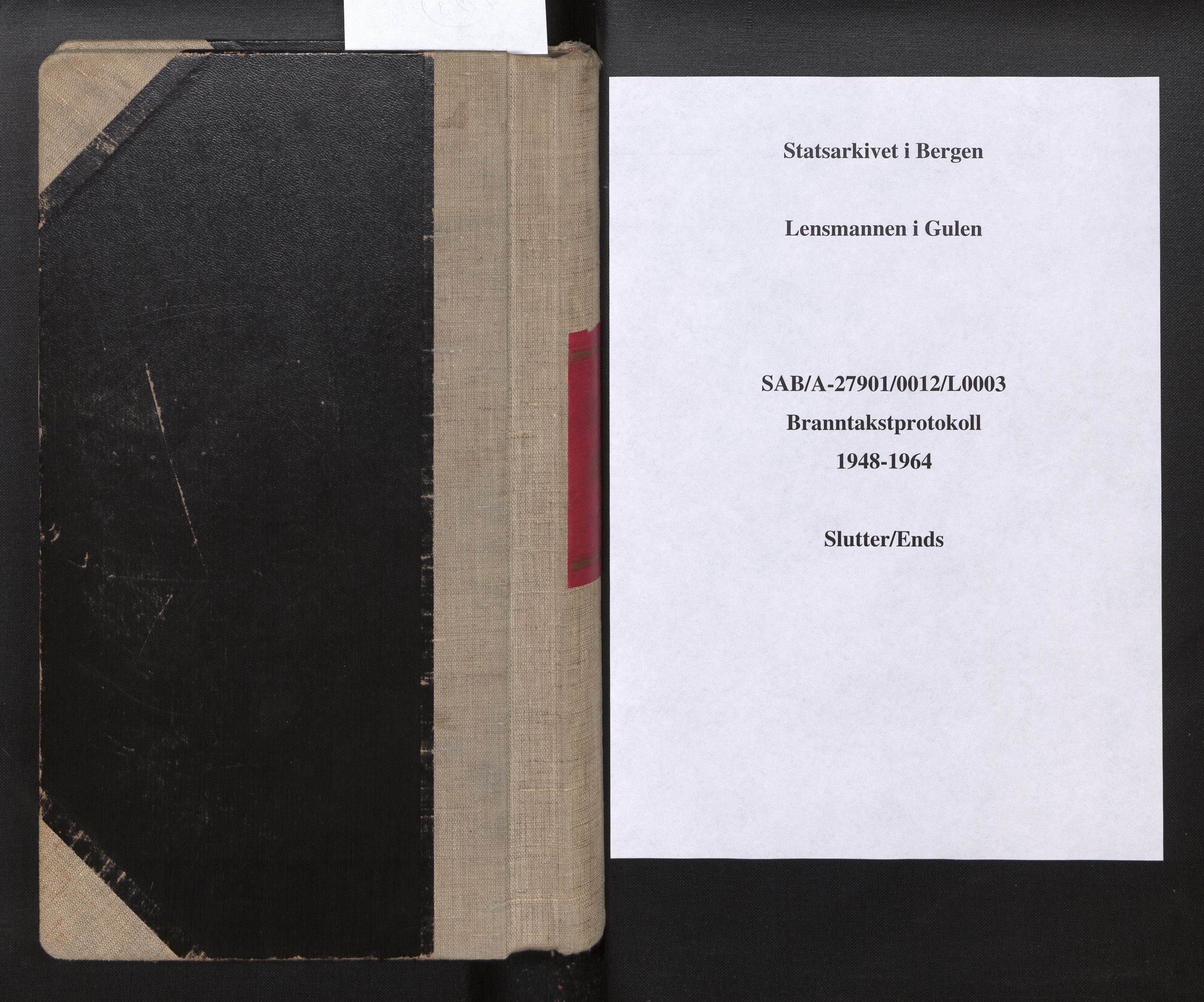 Lensmannen i Gulen, SAB/A-27901/0012/L0003: Branntakstprotokoll, 1948-1964