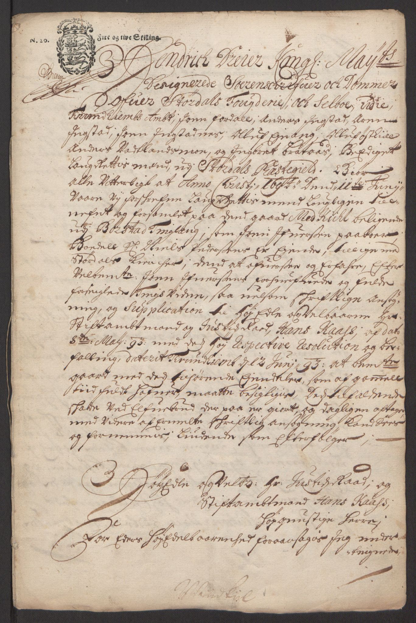 Rentekammeret inntil 1814, Reviderte regnskaper, Fogderegnskap, AV/RA-EA-4092/R62/L4187: Fogderegnskap Stjørdal og Verdal, 1695, s. 144