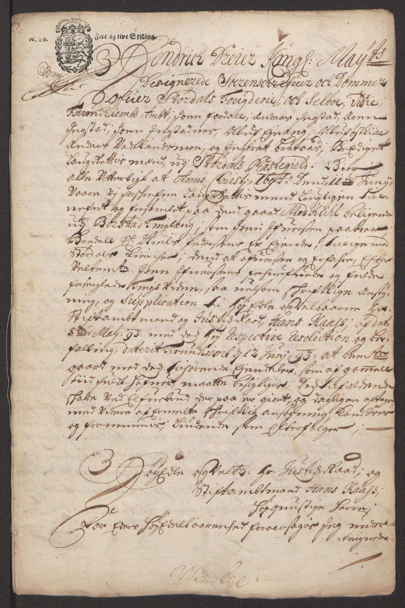 Rentekammeret inntil 1814, Reviderte regnskaper, Fogderegnskap, RA/EA-4092/R62/L4187: Fogderegnskap Stjørdal og Verdal, 1695, s. 144