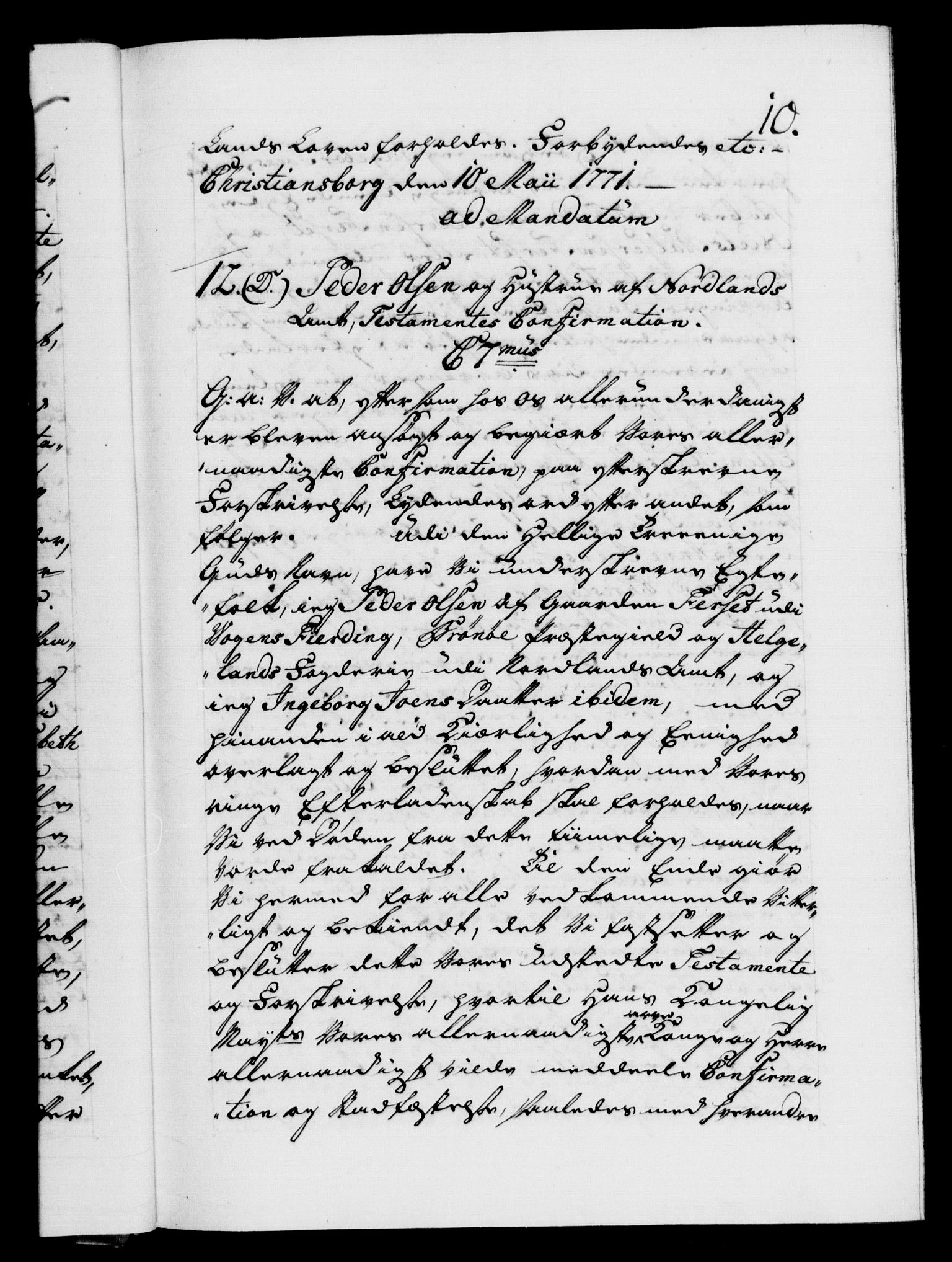 Danske Kanselli 1572-1799, AV/RA-EA-3023/F/Fc/Fca/Fcaa/L0045: Norske registre "Norske eller 3. dept.s åpne brev, 1771-1773, s. 10a