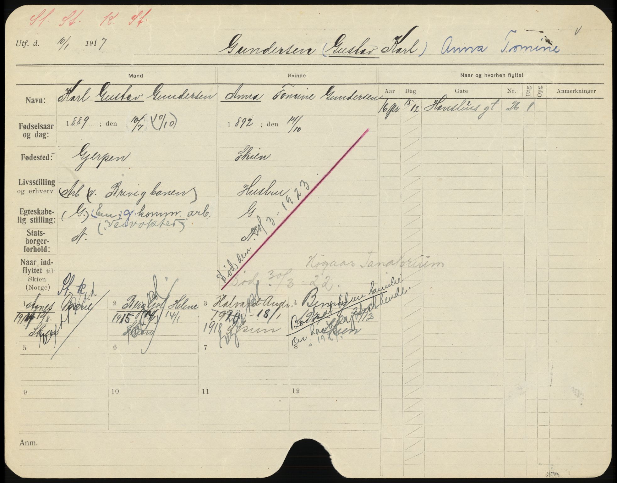 Skien folkeregister, AV/SAKO-A-425/H/Ha/L0001: Døde, 1916-1929, s. 1093