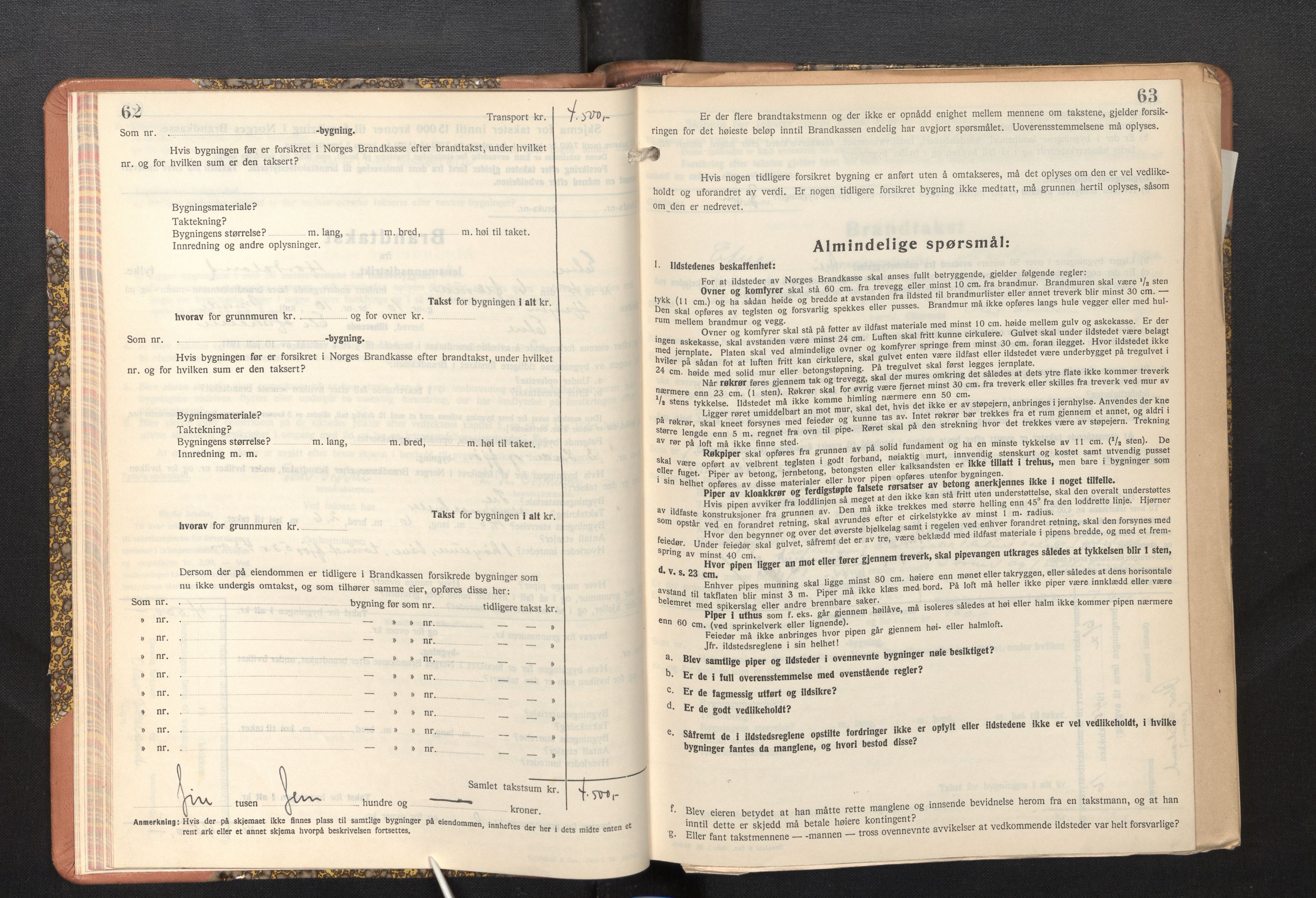 Lensmannen i Etne, AV/SAB-A-31601/0012/L0002: Branntakstprotokoll, skjematakst, 1939-1948, s. 62-63