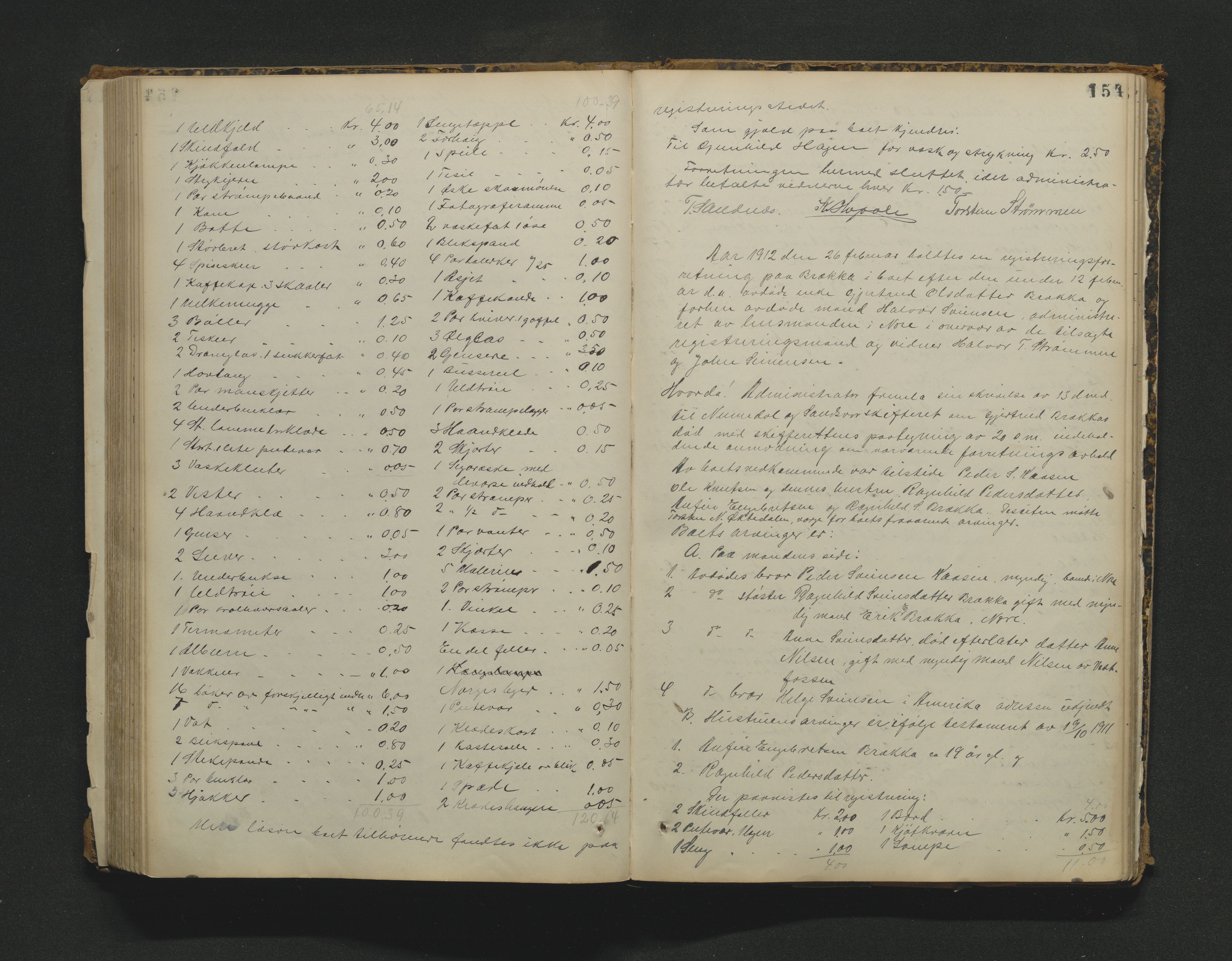 Nore lensmannskontor, AV/SAKO-A-520/H/Ha/L0001a: Registrerings- og dødsanmeldelsesprotokoll, 1882-1913, s. 154