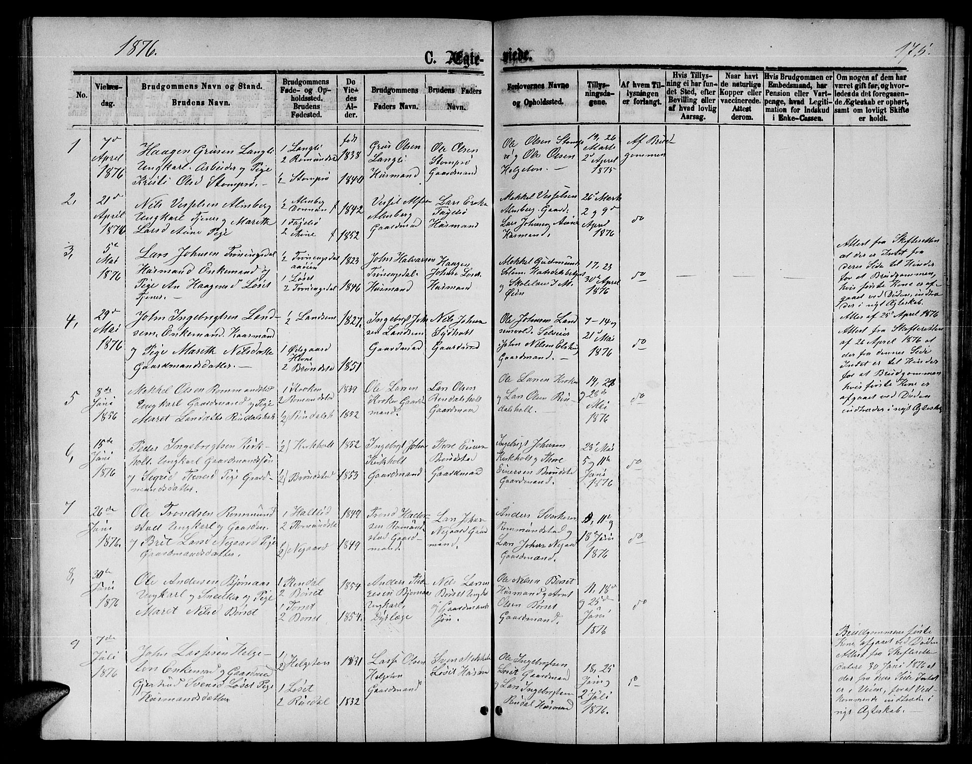 Ministerialprotokoller, klokkerbøker og fødselsregistre - Møre og Romsdal, AV/SAT-A-1454/598/L1076: Klokkerbok nr. 598C01, 1867-1878, s. 175