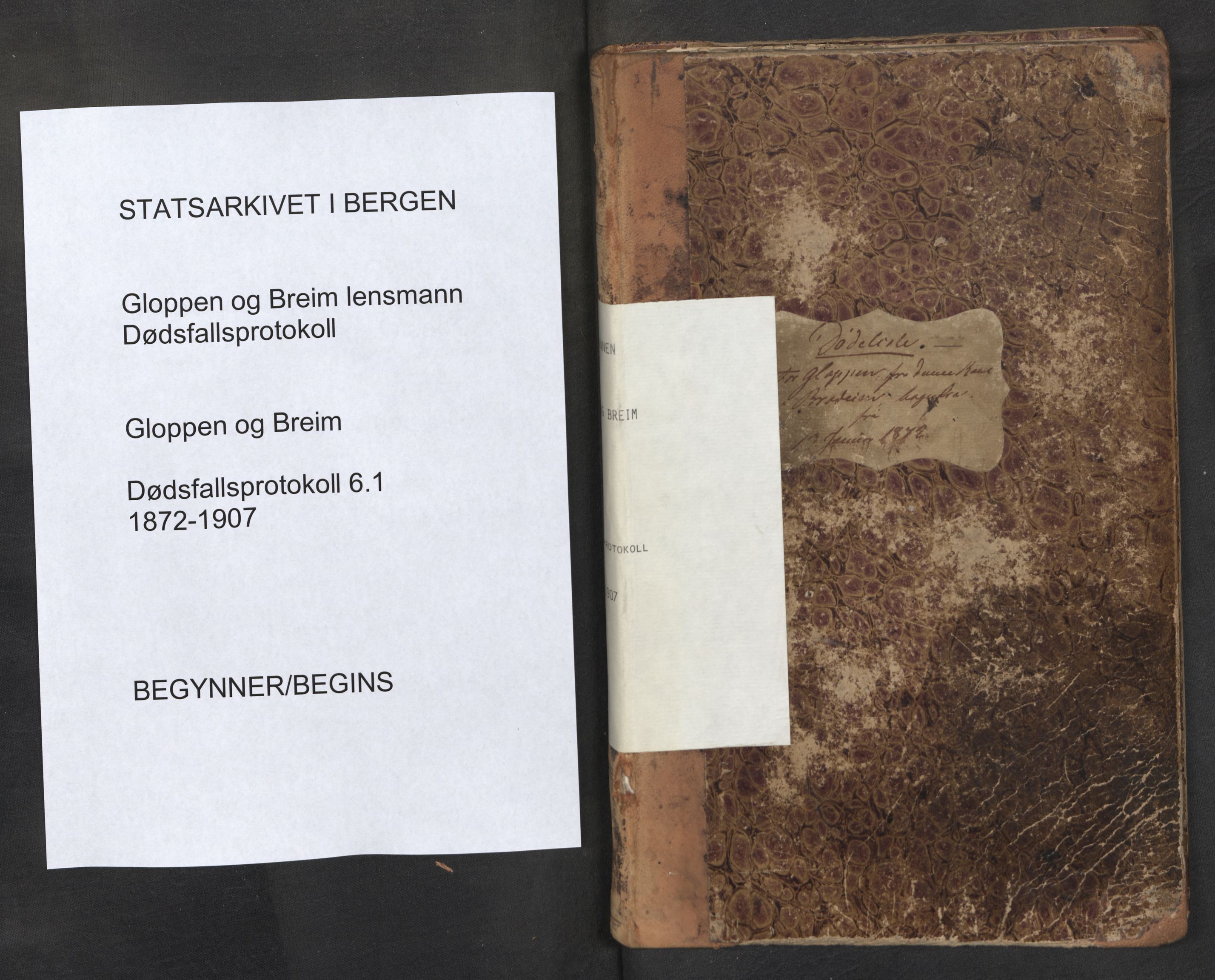 Lensmannen i Gloppen og Breim, AV/SAB-A-27801/0006/L0001: Dødsfallprotokoll, 1872-1907