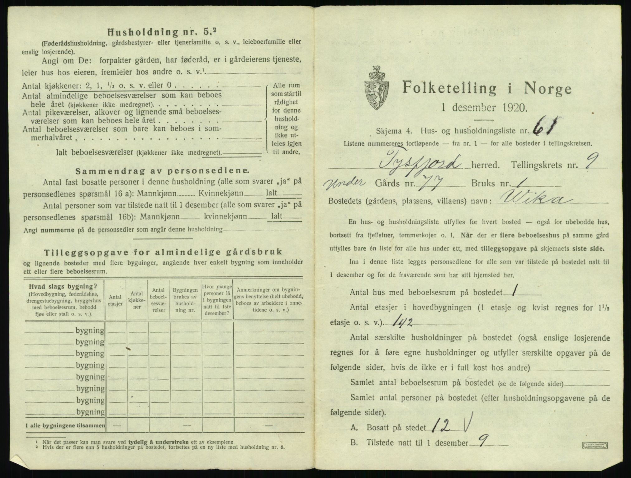 SAT, Folketelling 1920 for 1850 Tysfjord herred, 1920, s. 937