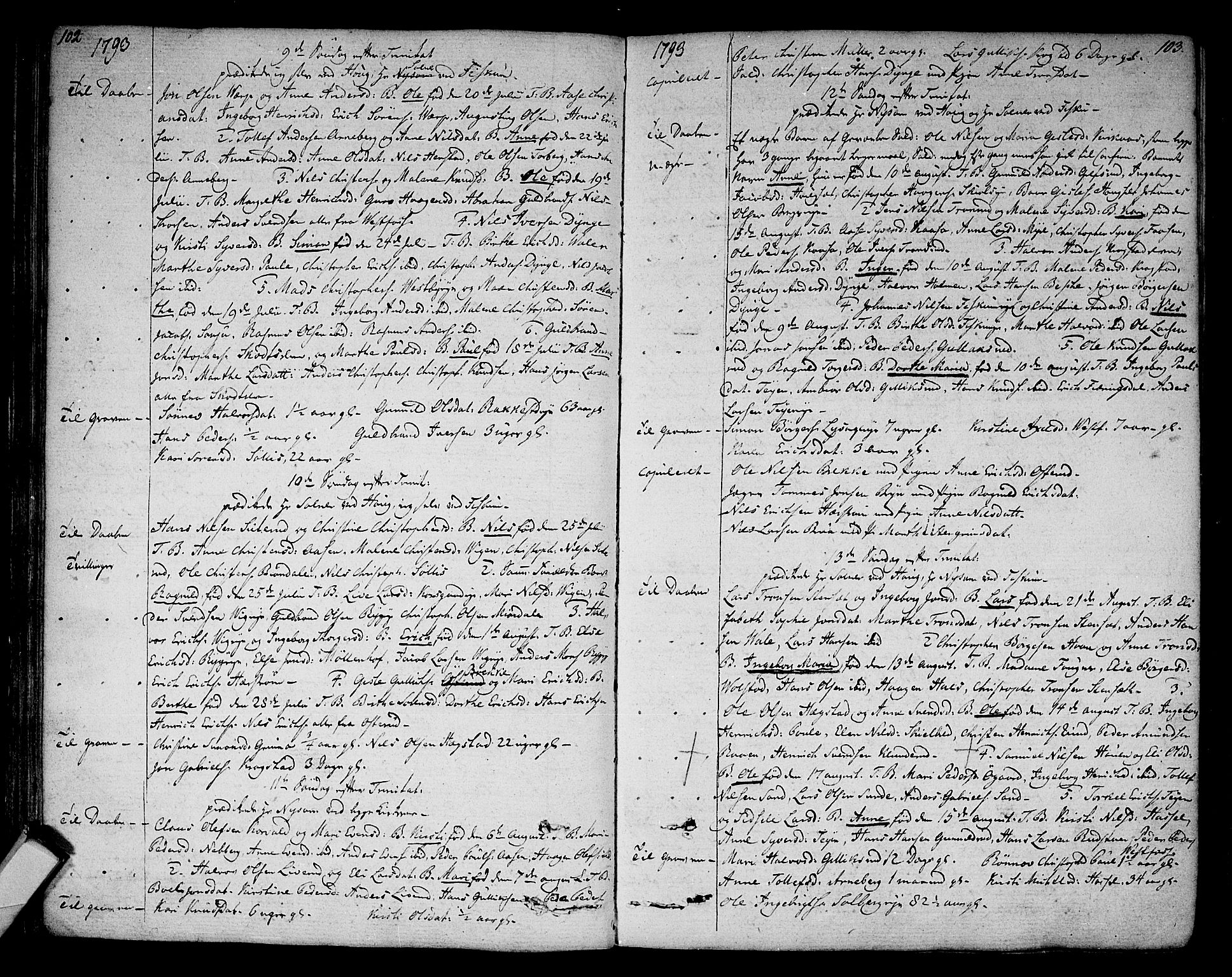 Eiker kirkebøker, AV/SAKO-A-4/F/Fa/L0009: Ministerialbok nr. I 9, 1789-1806, s. 102-103