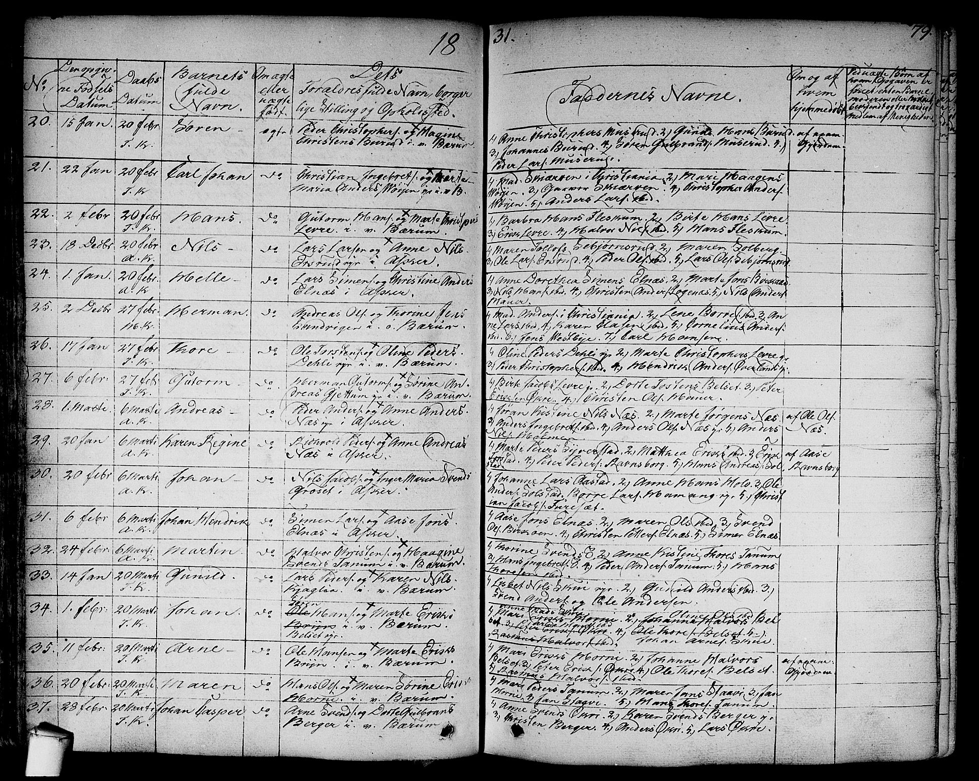 Asker prestekontor Kirkebøker, AV/SAO-A-10256a/F/Fa/L0007: Ministerialbok nr. I 7, 1825-1864, s. 79
