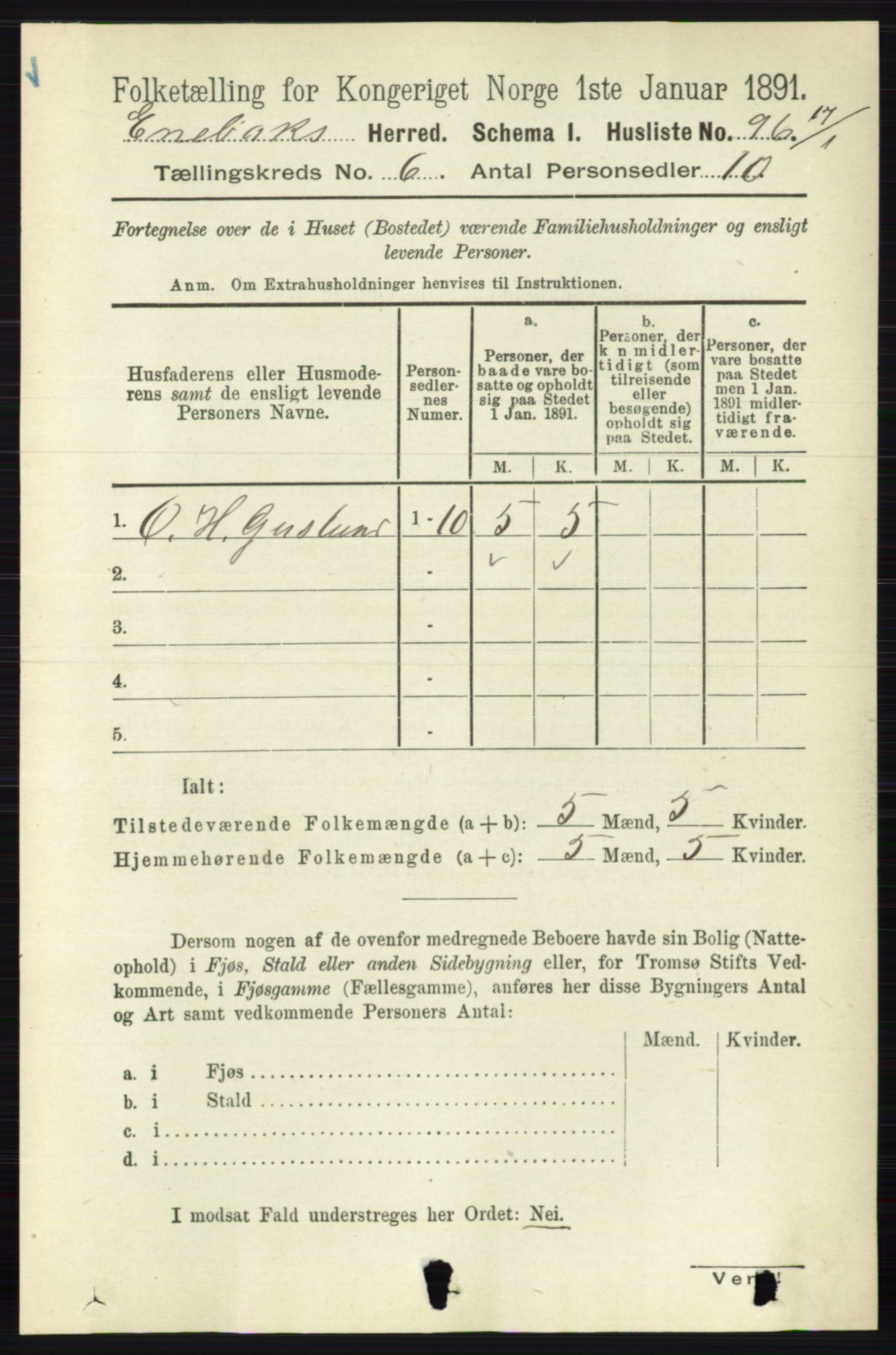 RA, Folketelling 1891 for 0229 Enebakk herred, 1891, s. 2891