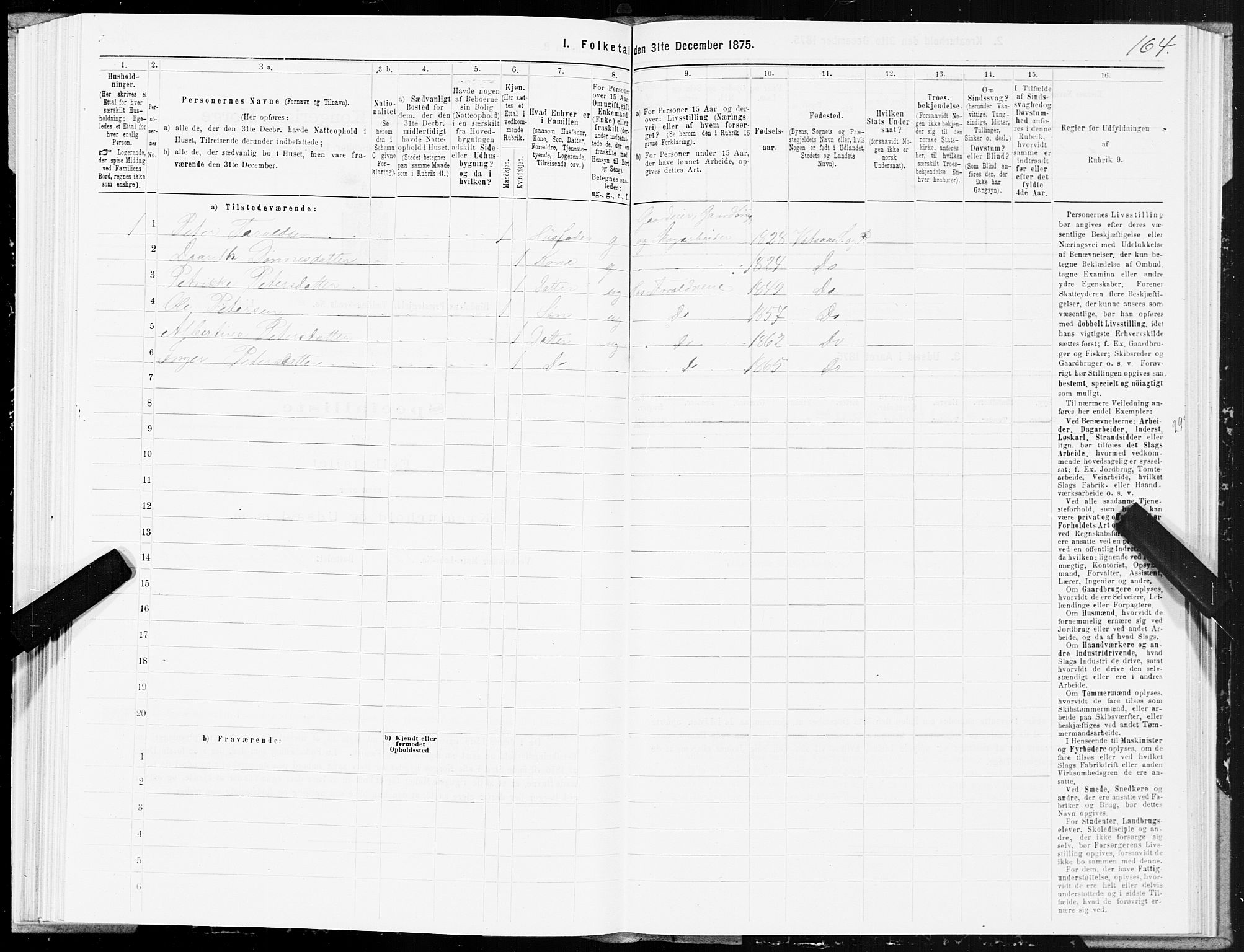 SAT, Folketelling 1875 for 1811P Bindal prestegjeld, 1875, s. 2164