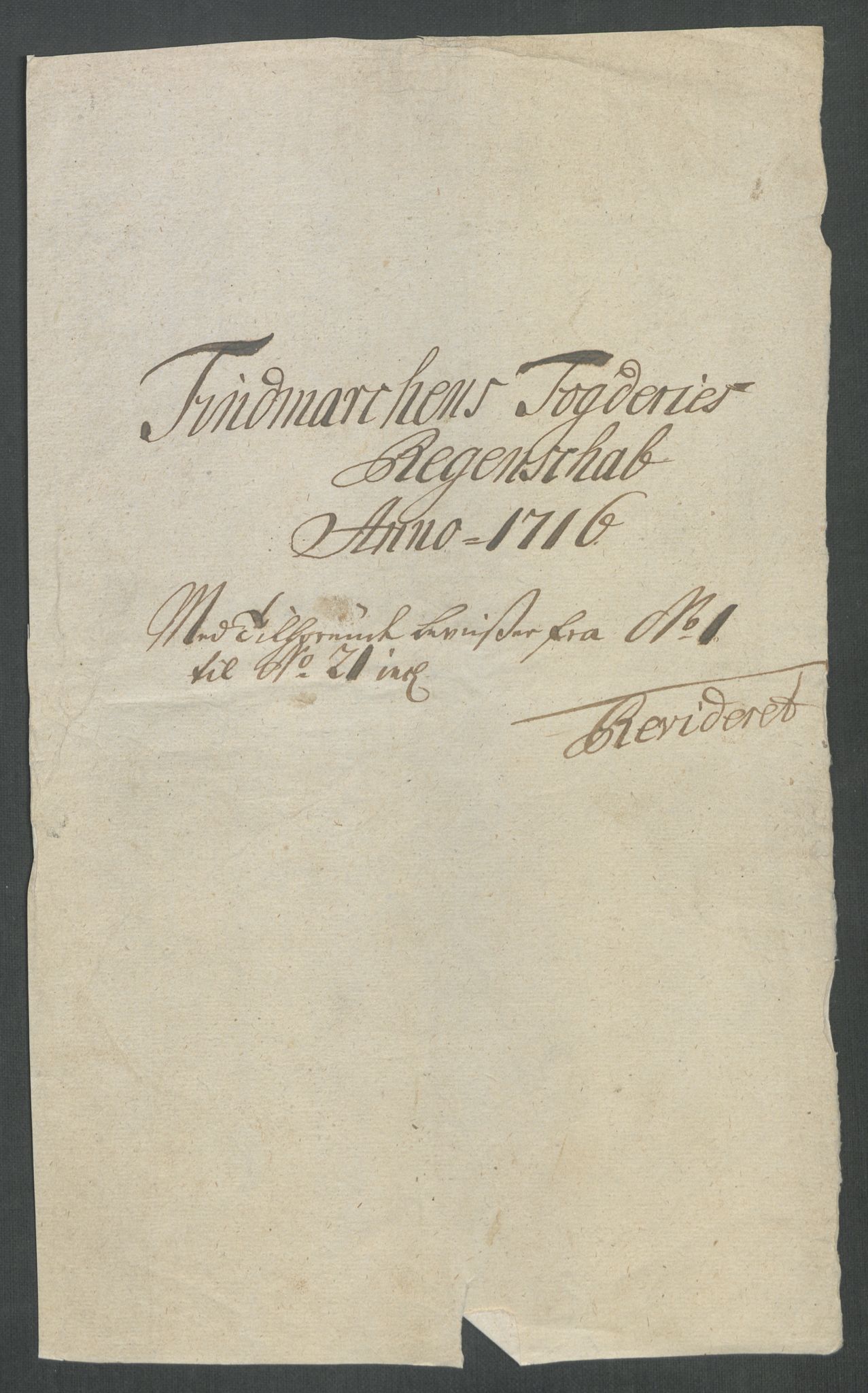 Rentekammeret inntil 1814, Reviderte regnskaper, Fogderegnskap, RA/EA-4092/R69/L4857: Fogderegnskap Finnmark/Vardøhus, 1716-1718, s. 3